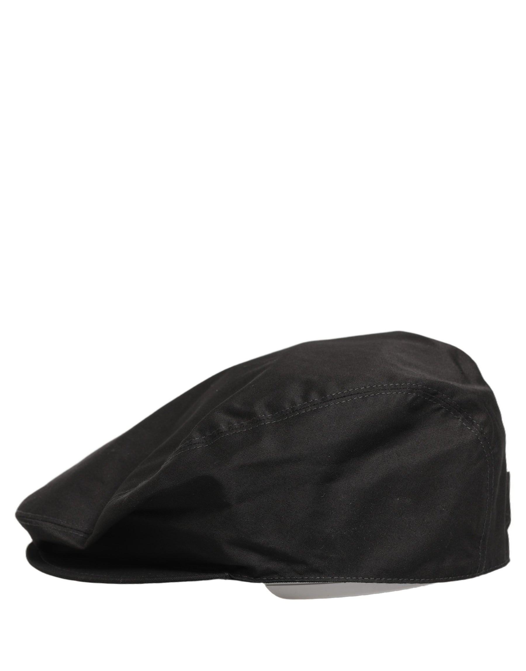 Dolce & Gabbana Men Black Cotton Stretch Newsboy Cloth Capello Hat | Regal Royce