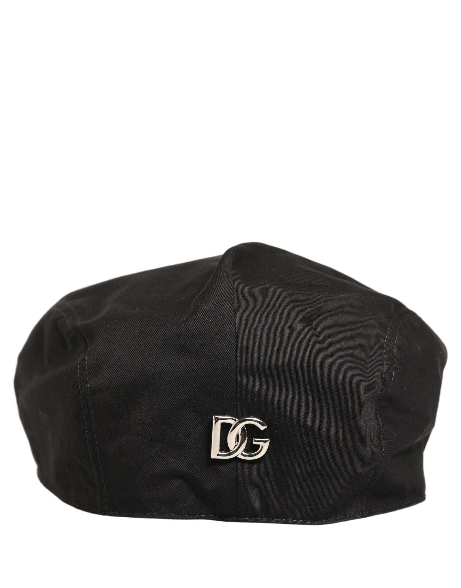 Dolce & Gabbana Men Black Cotton Stretch Newsboy Cloth Capello Hat | Regal Royce