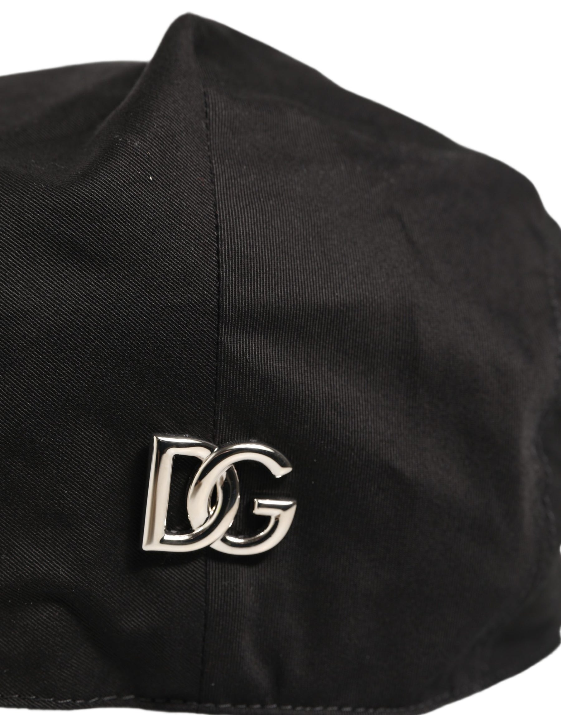 Dolce & Gabbana Men Black Cotton Stretch Newsboy Cloth Capello Hat | Regal Royce