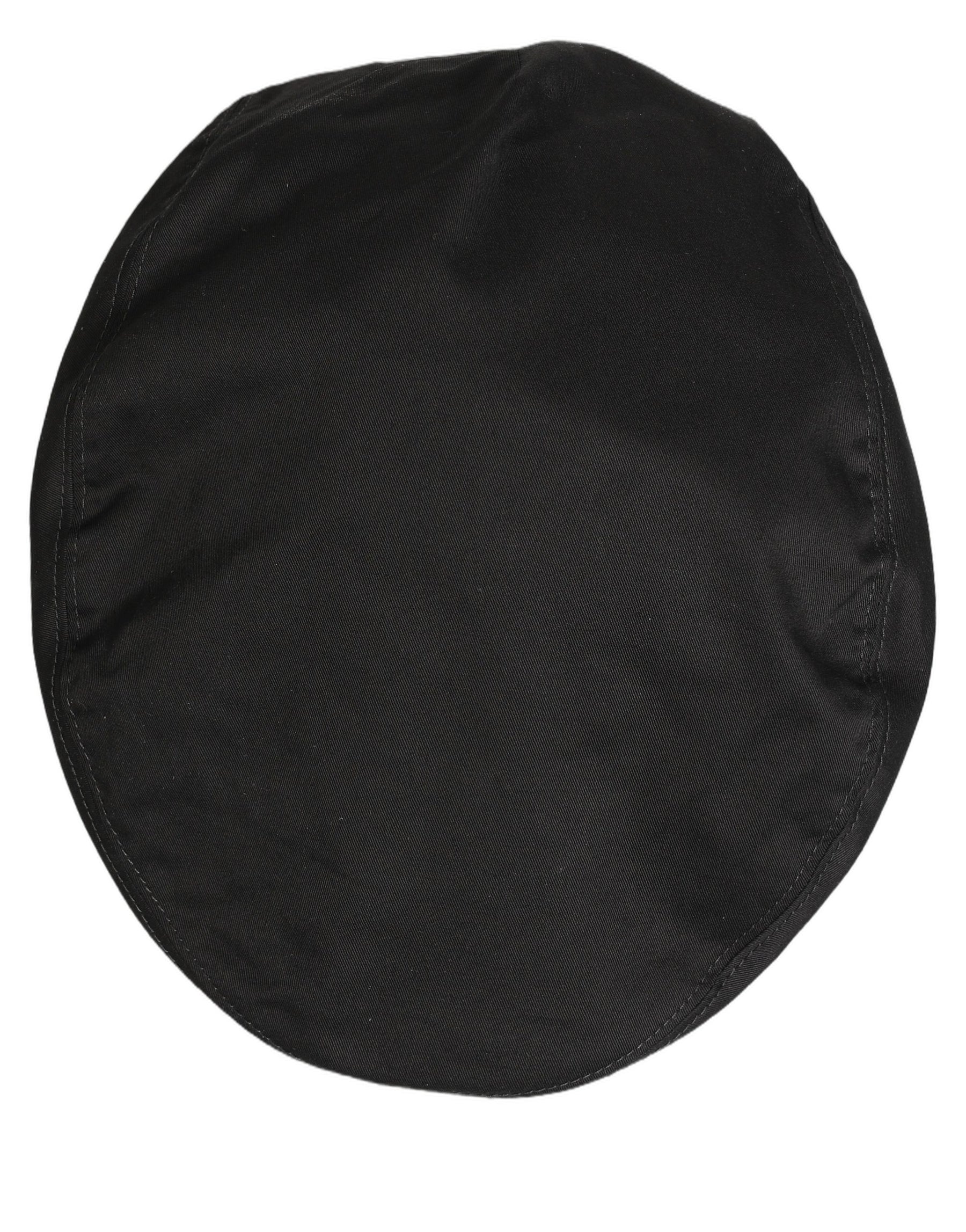 Dolce & Gabbana Men Black Cotton Stretch Newsboy Cloth Capello Hat | Regal Royce