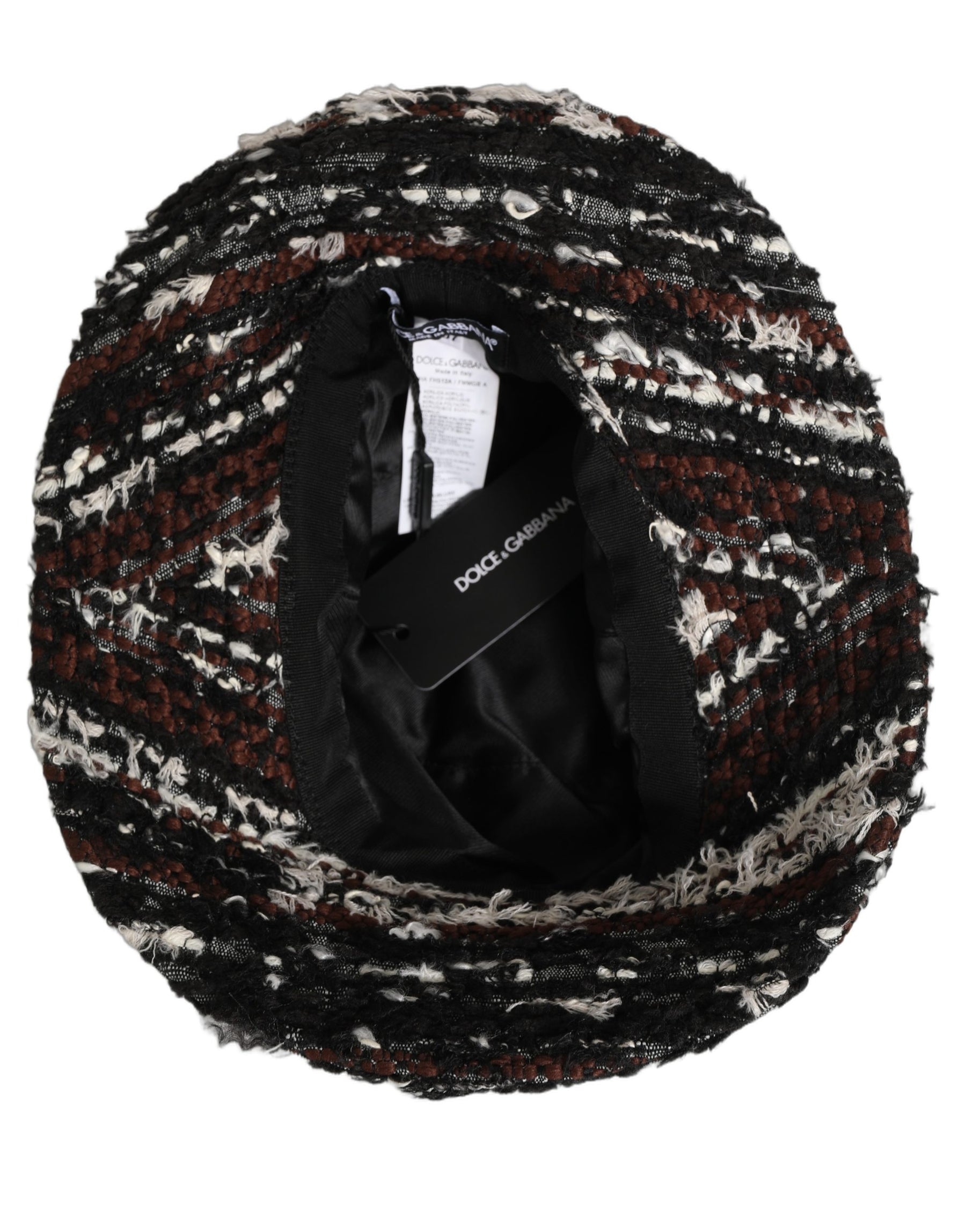 Dolce & Gabbana Women Multicolor Acrylic Tweed Bucket Capello Hat | Regal Royce