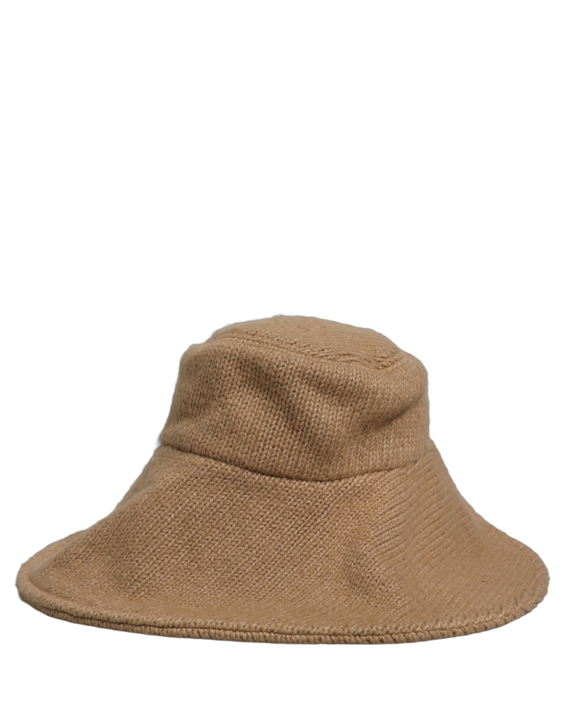 Dolce & Gabbana Women Brown Cotton Knit WideBrim Bucket Capello Hat | Regal Royce