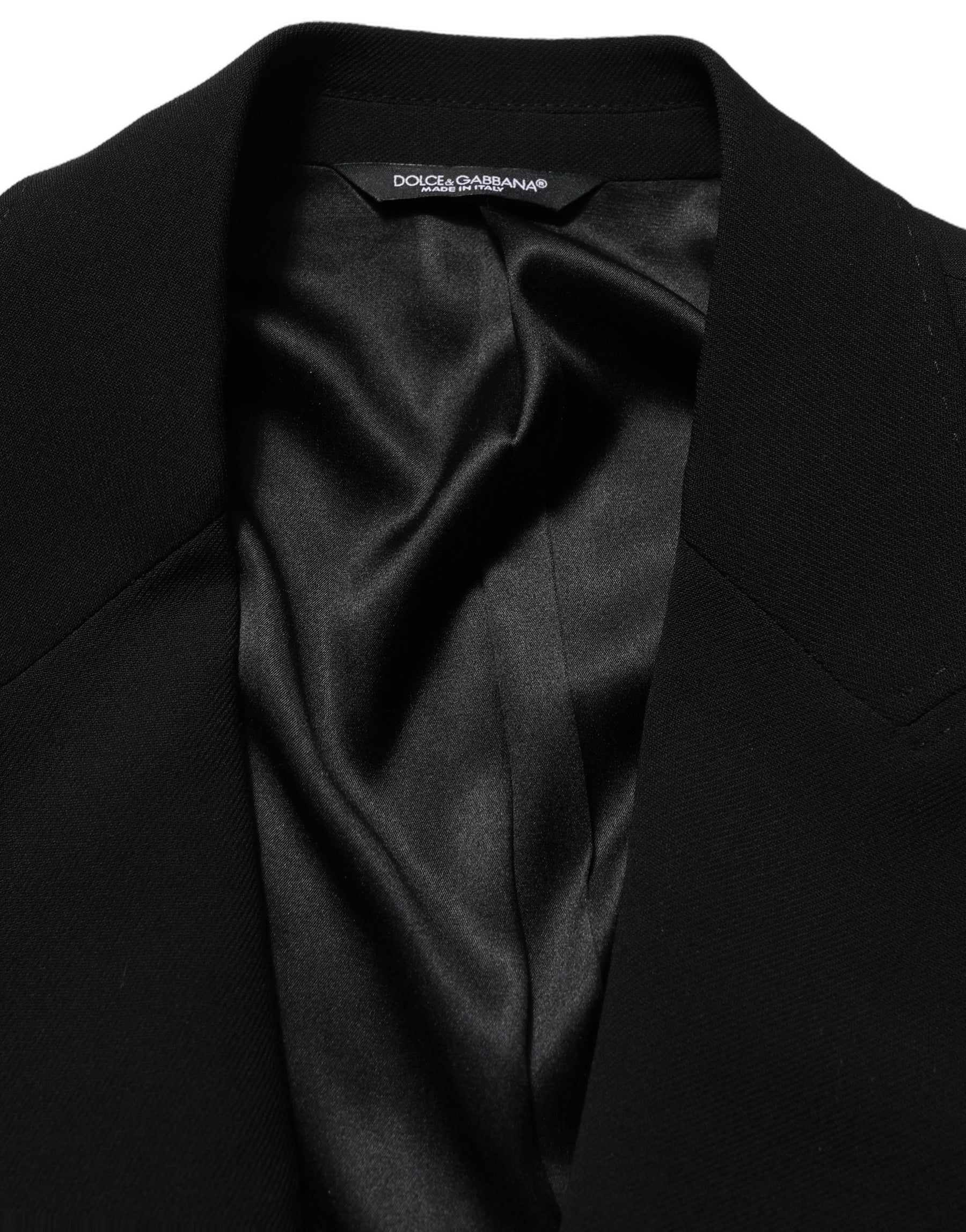 Dolce & Gabbana Black Wool Single Breasted Men Blazer Jacket | Regal Royce