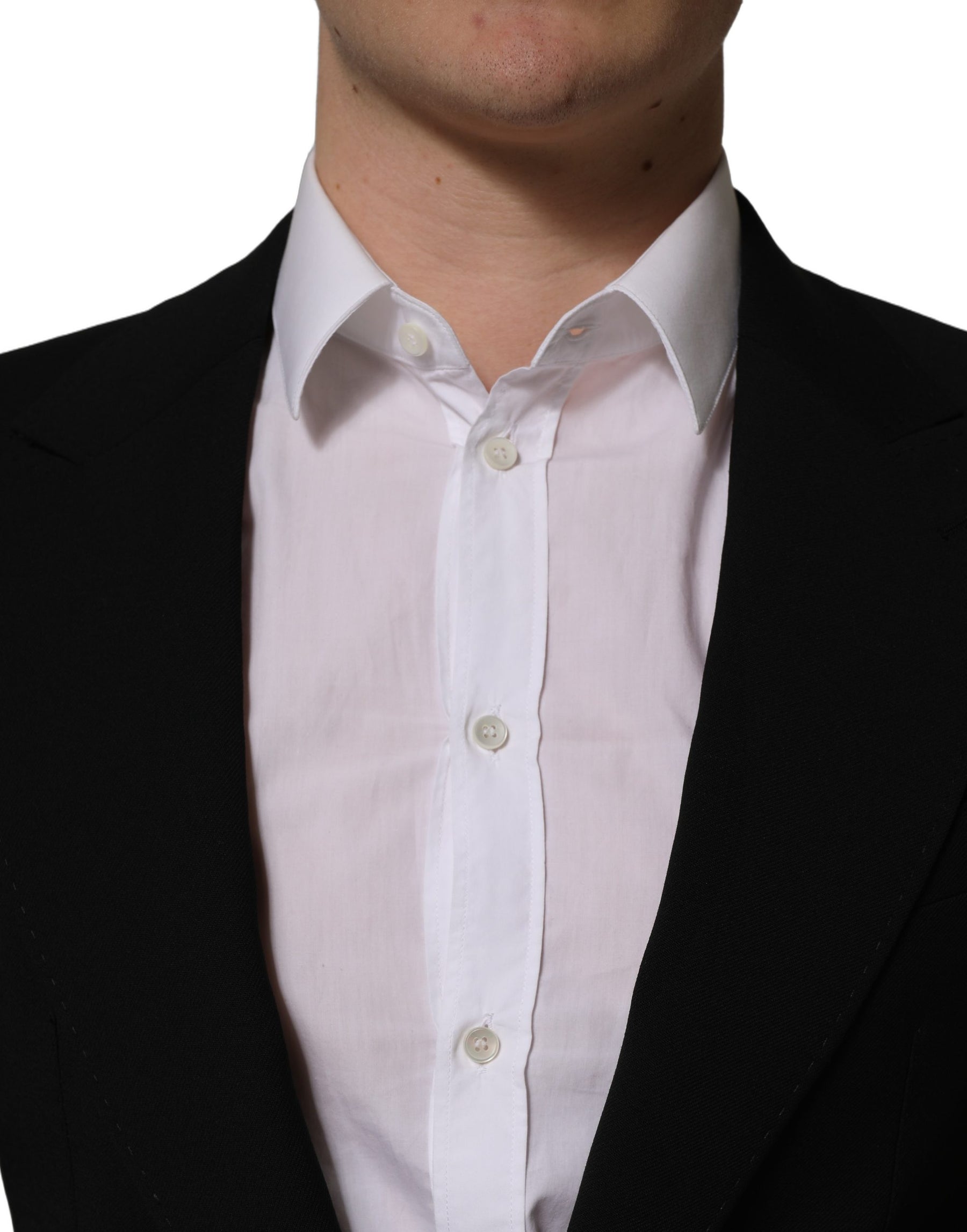Dolce & Gabbana Black Wool Single Breasted Men Blazer Jacket | Regal Royce