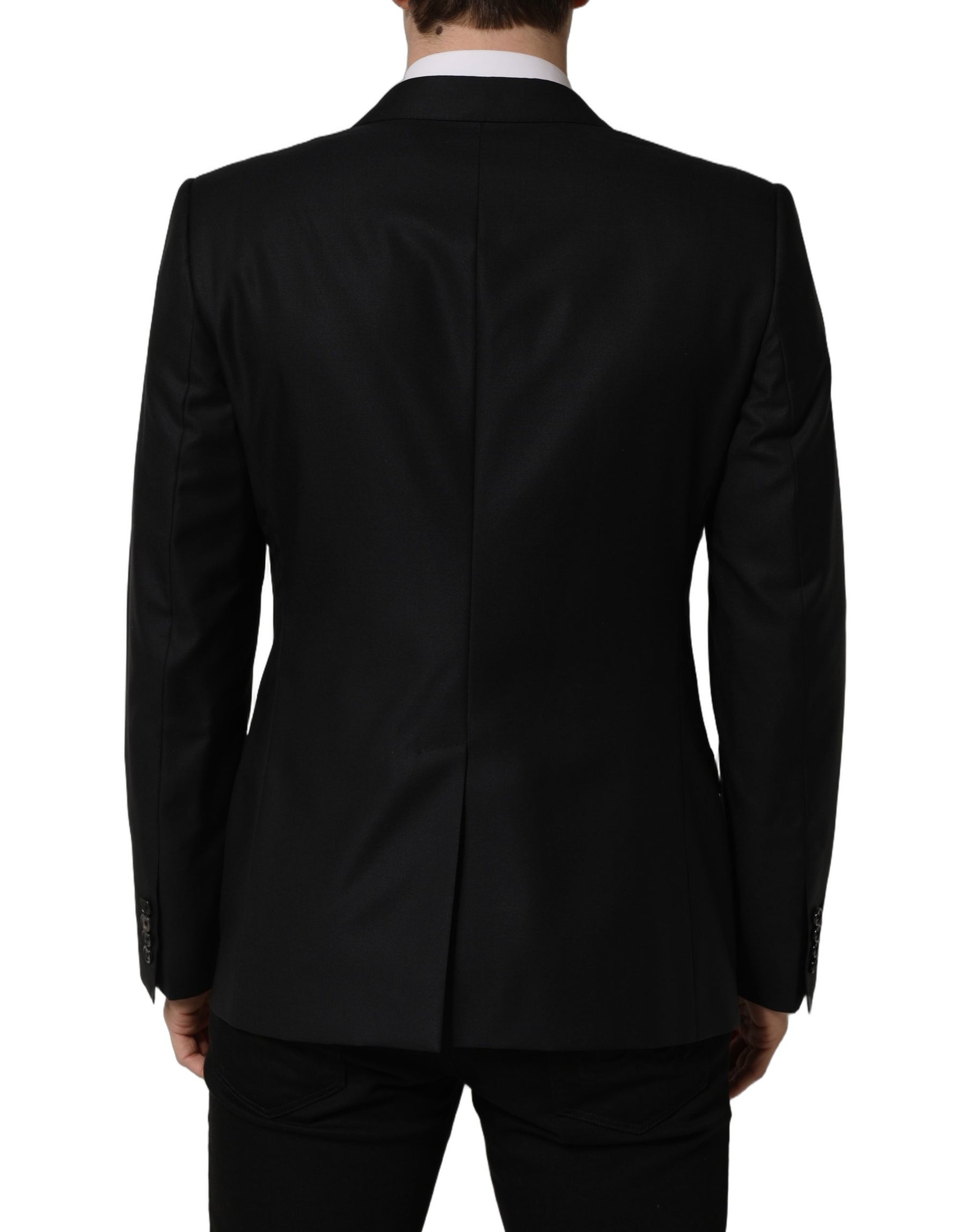 Dolce & Gabbana Black Wool Single Breasted Men Blazer Jacket | Regal Royce