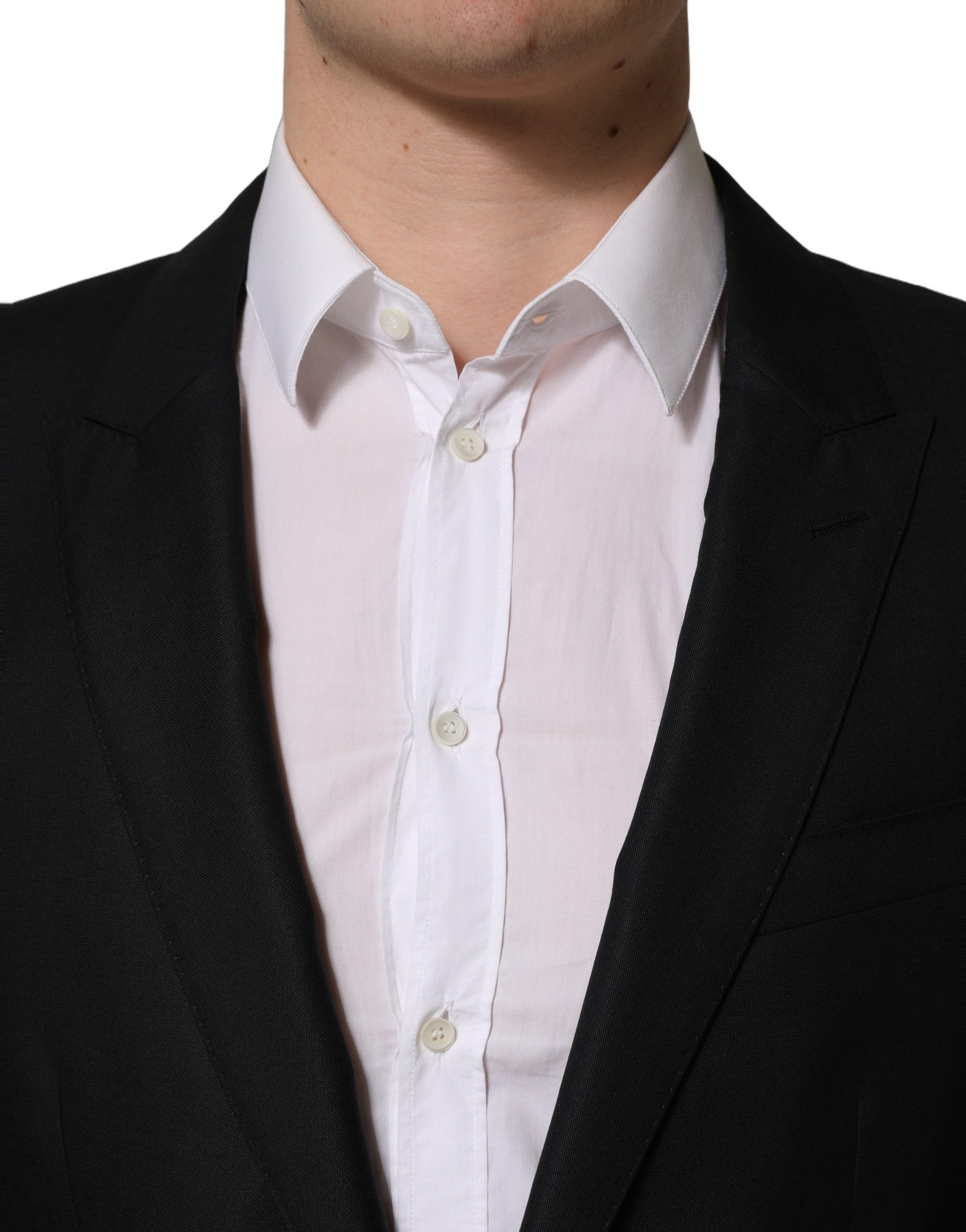 Dolce & Gabbana Black Wool Single Breasted Men Blazer Jacket | Regal Royce