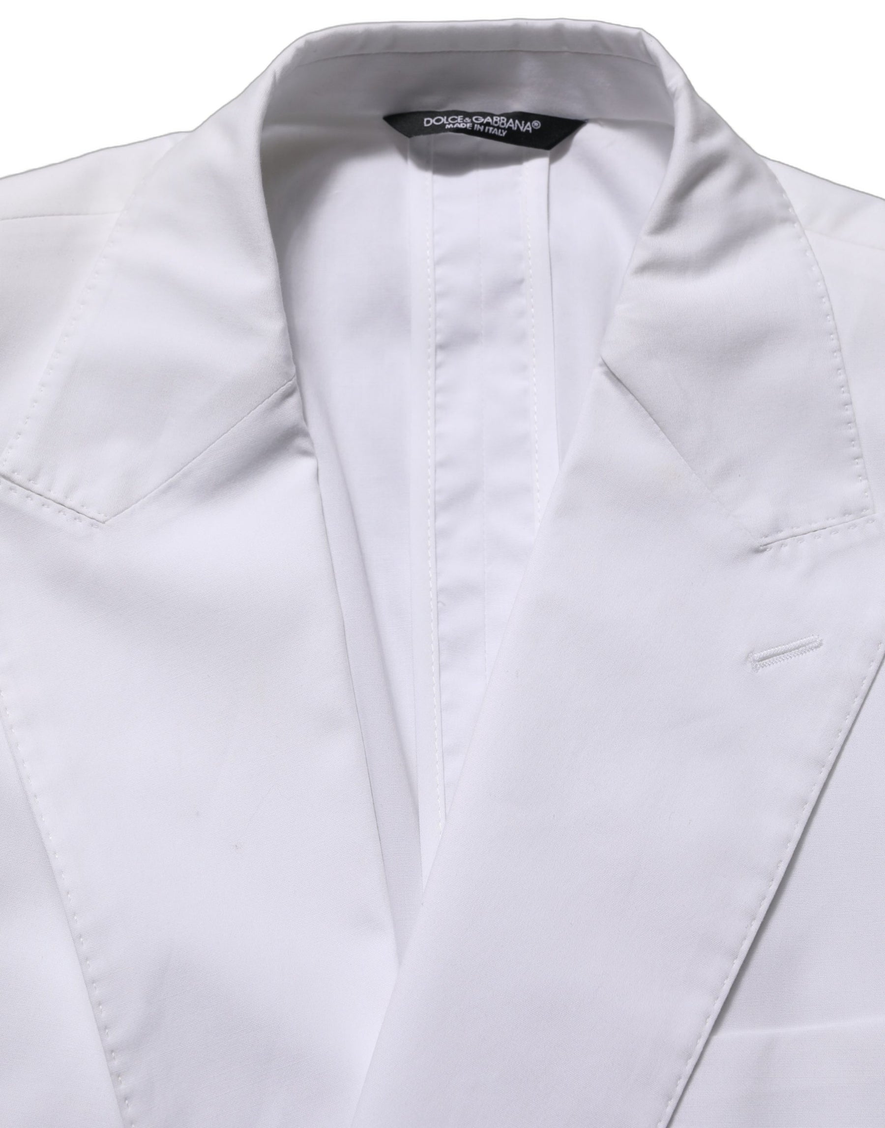 Dolce & Gabbana White Cotton Double Breasted Blazer Jacket | Regal Royce