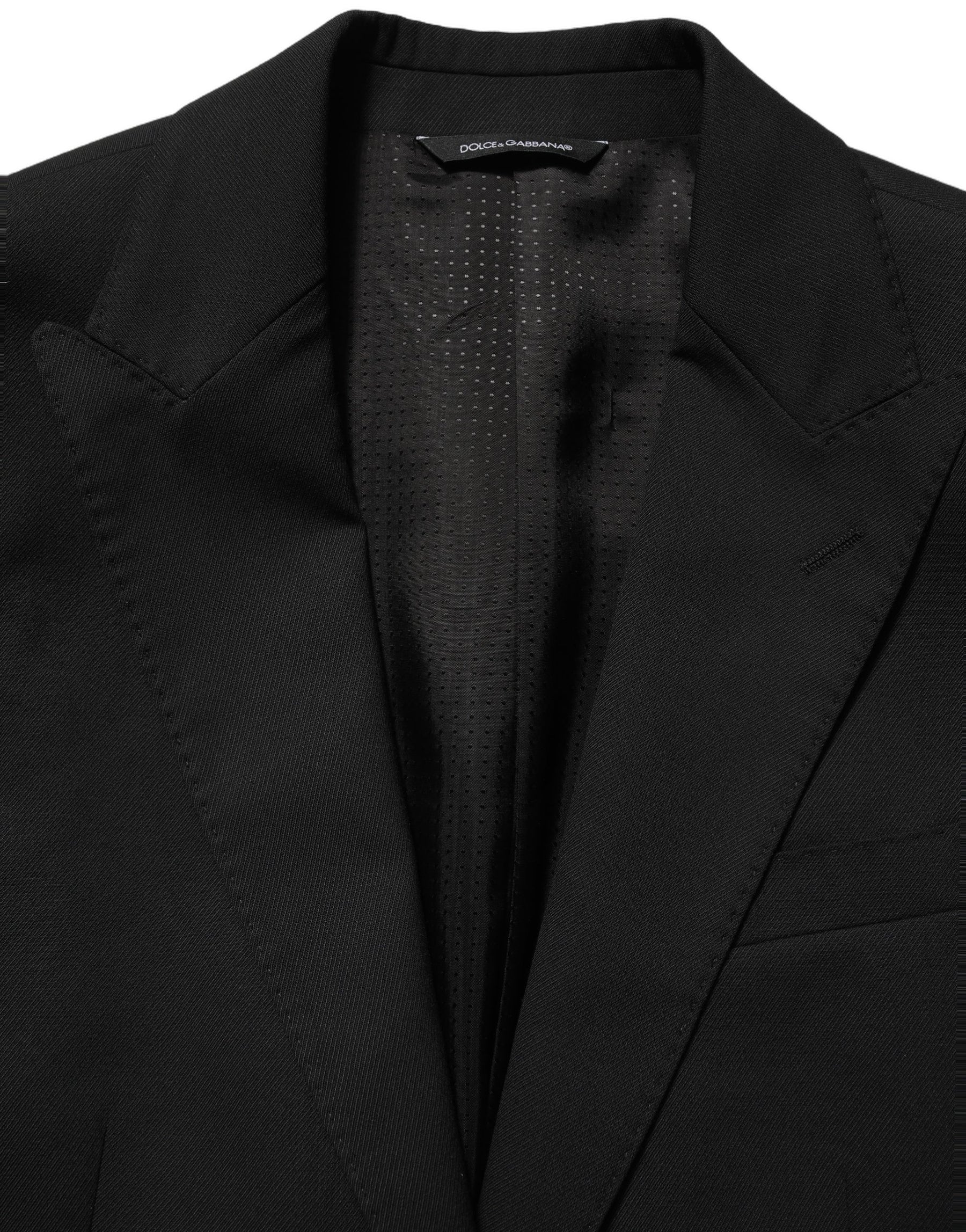 Dolce & Gabbana Black Polyester Single Breasted Blazer Jacket | Regal Royce
