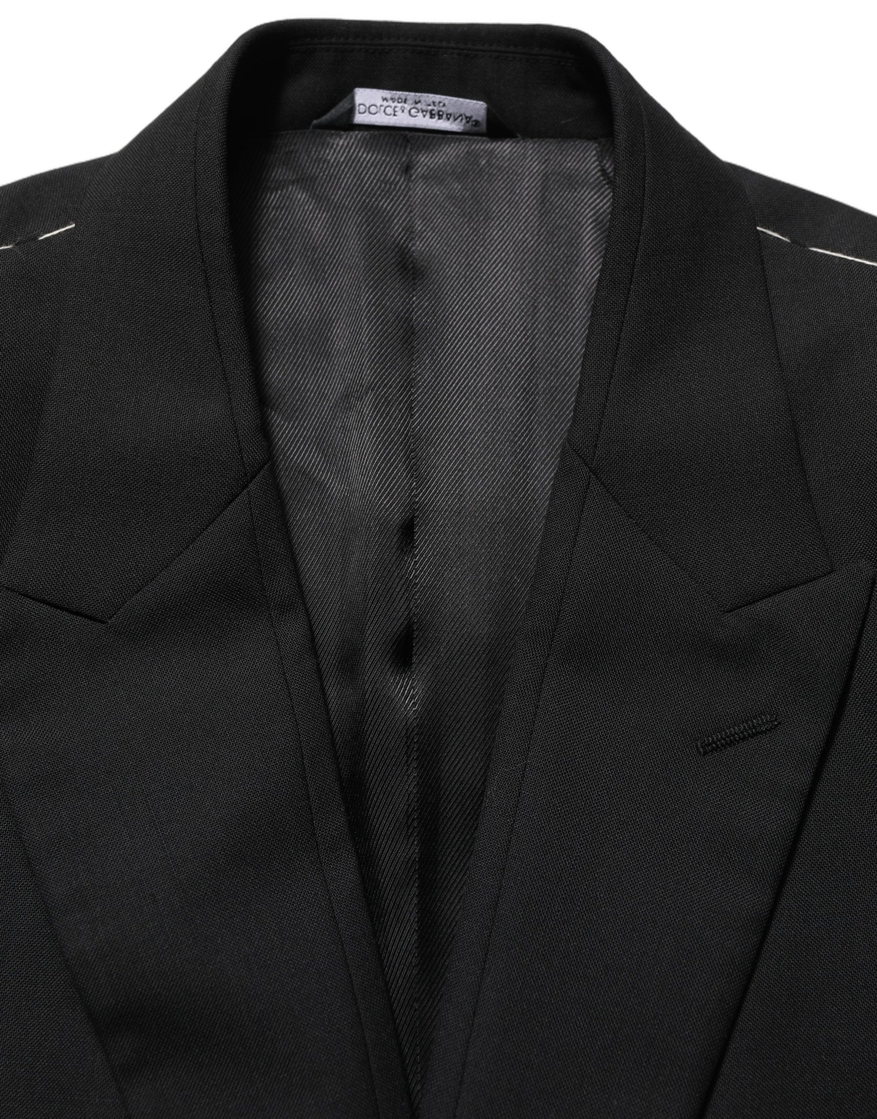 Dolce & Gabbana Black Wool Single Breasted Blazer Jacket | Regal Royce
