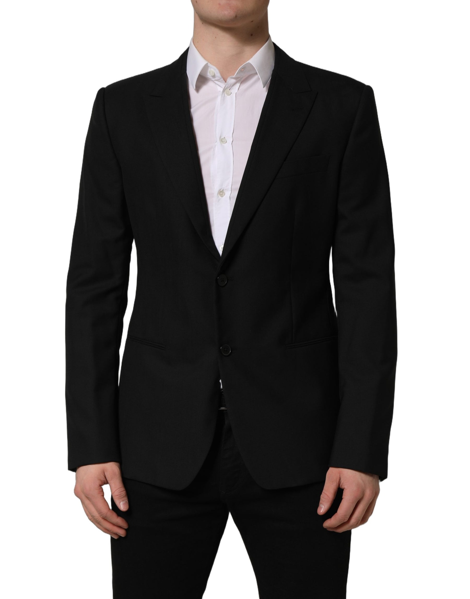 Dolce & Gabbana Black Wool Single Breasted Blazer Jacket | Regal Royce
