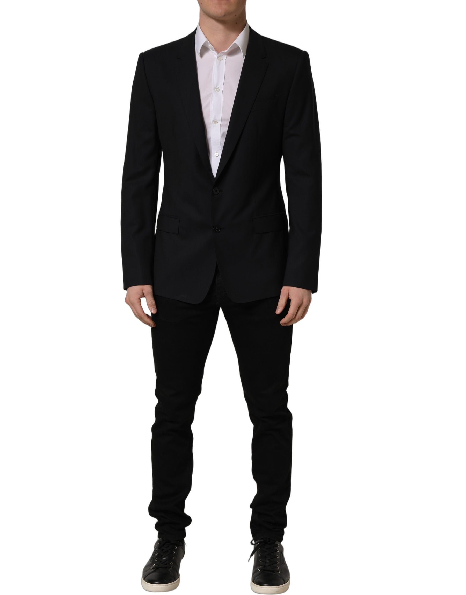 Dolce & Gabbana Black Wool Single Breasted Blazer Jacket | Regal Royce