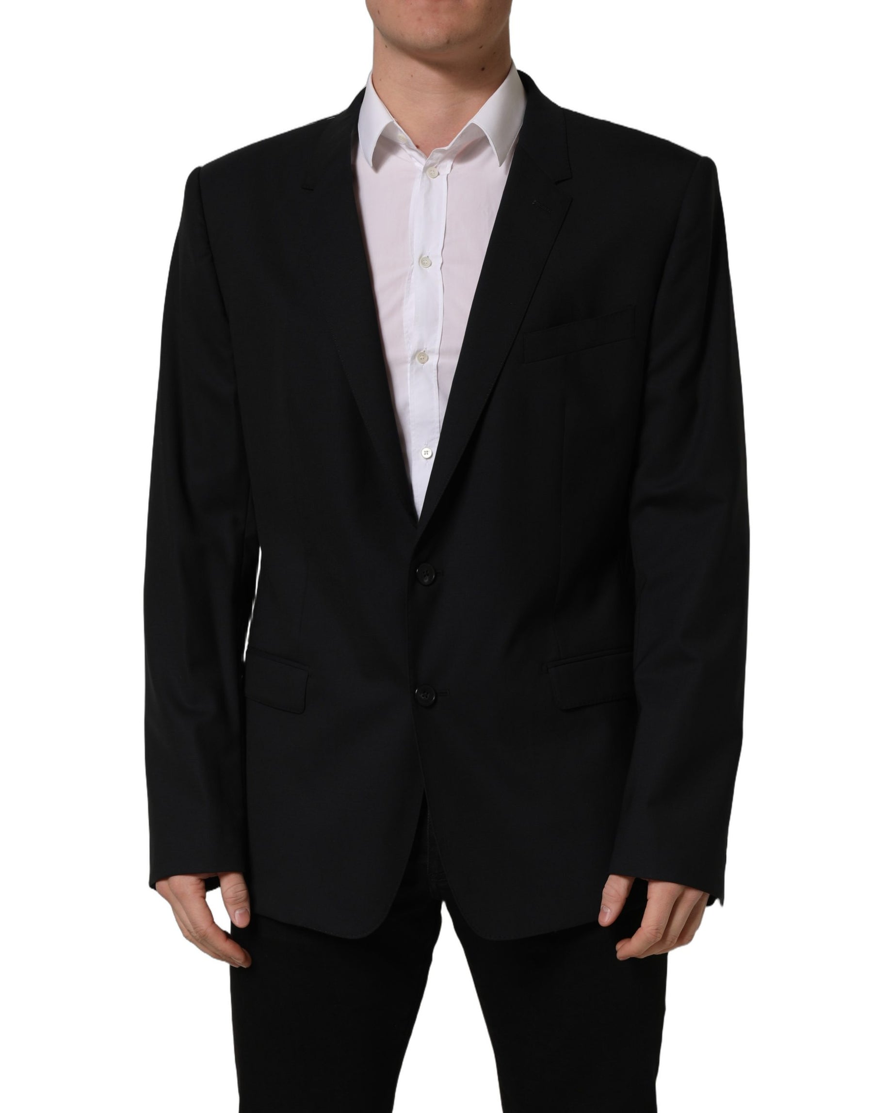 Dolce & Gabbana Black Wool Single Breasted Blazer Jacket | Regal Royce