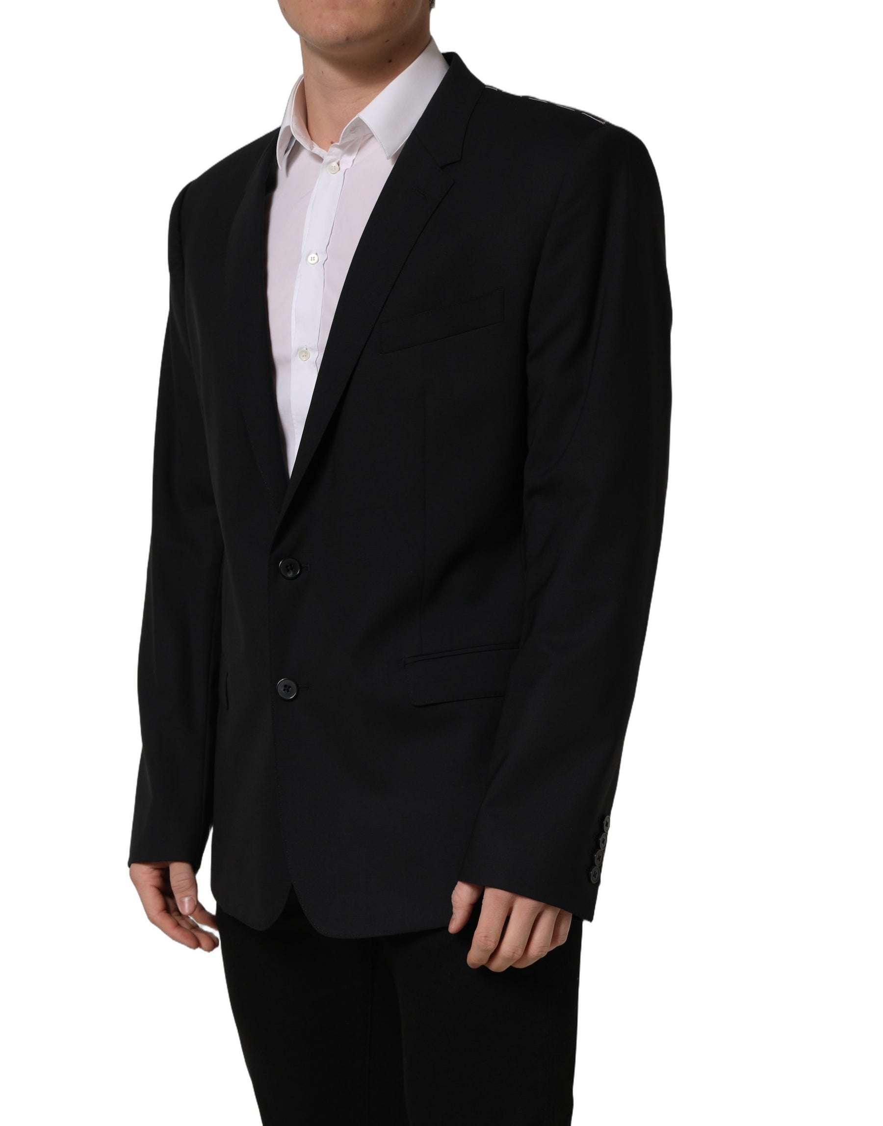 Dolce & Gabbana Black Wool Single Breasted Blazer Jacket | Regal Royce