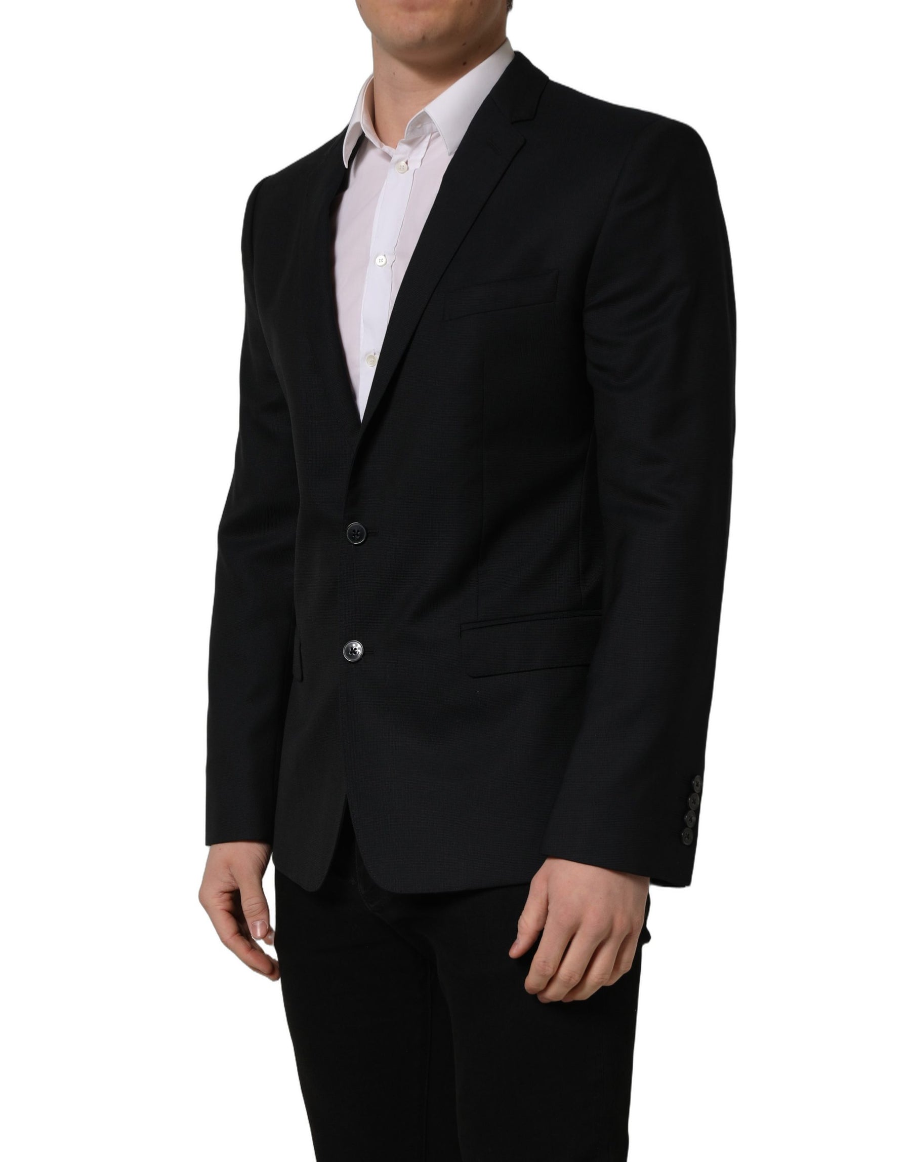 Dolce & Gabbana Black Wool Single Breasted Blazer Jacket | Regal Royce