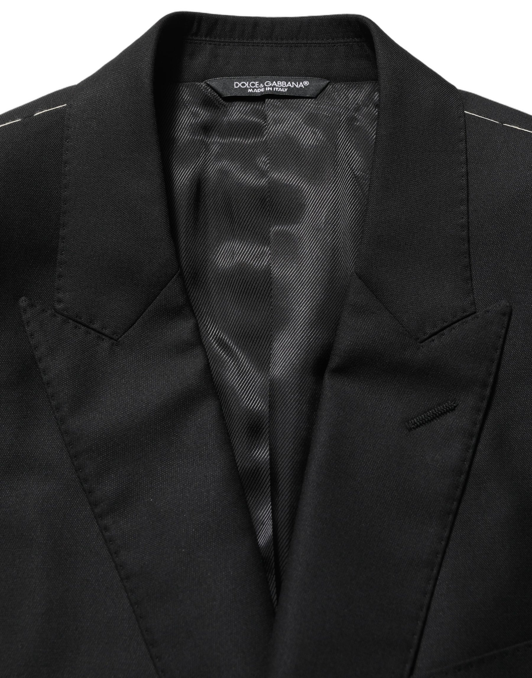 Dolce & Gabbana Black Wool Single Breasted Blazer Jacket | Regal Royce