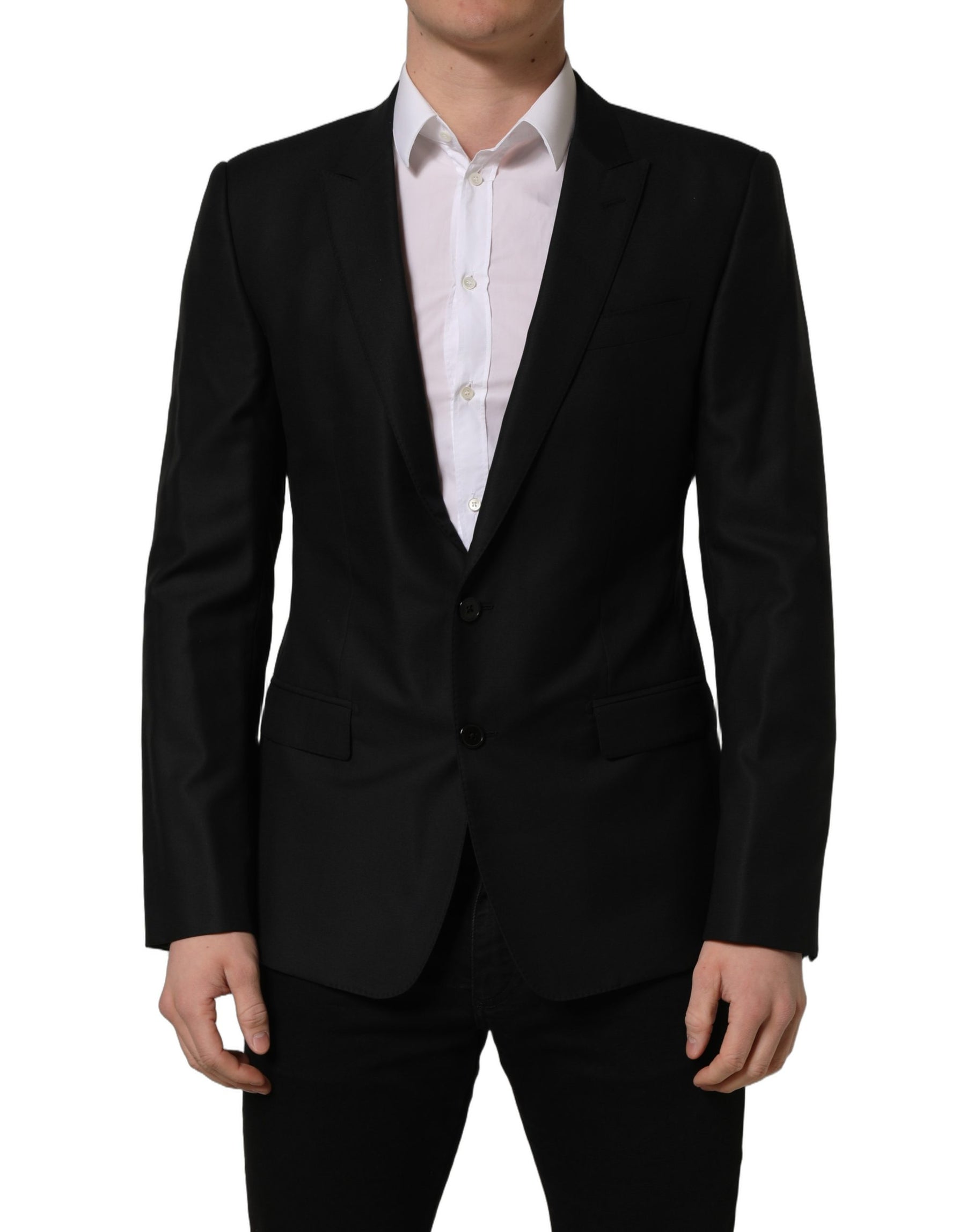 Dolce & Gabbana Black Wool Single Breasted Blazer Jacket | Regal Royce