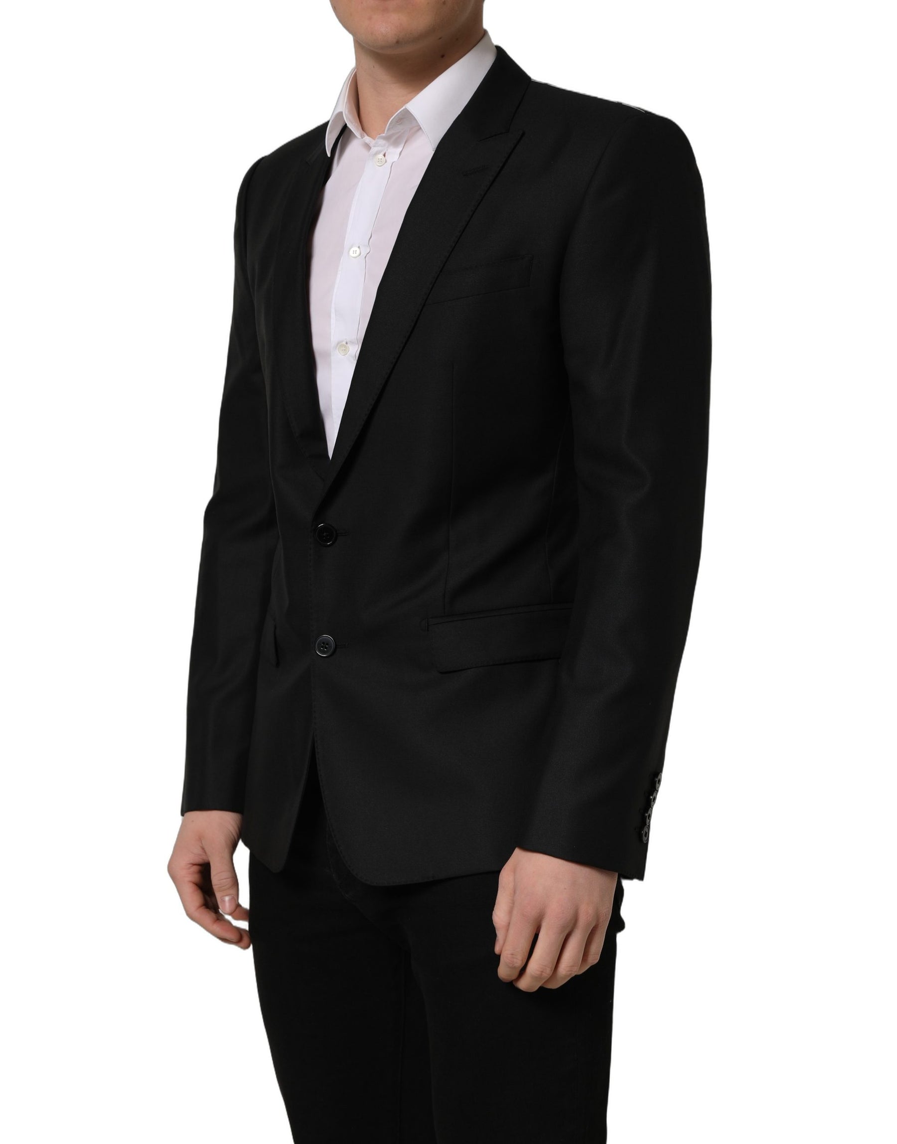 Dolce & Gabbana Black Wool Single Breasted Blazer Jacket | Regal Royce