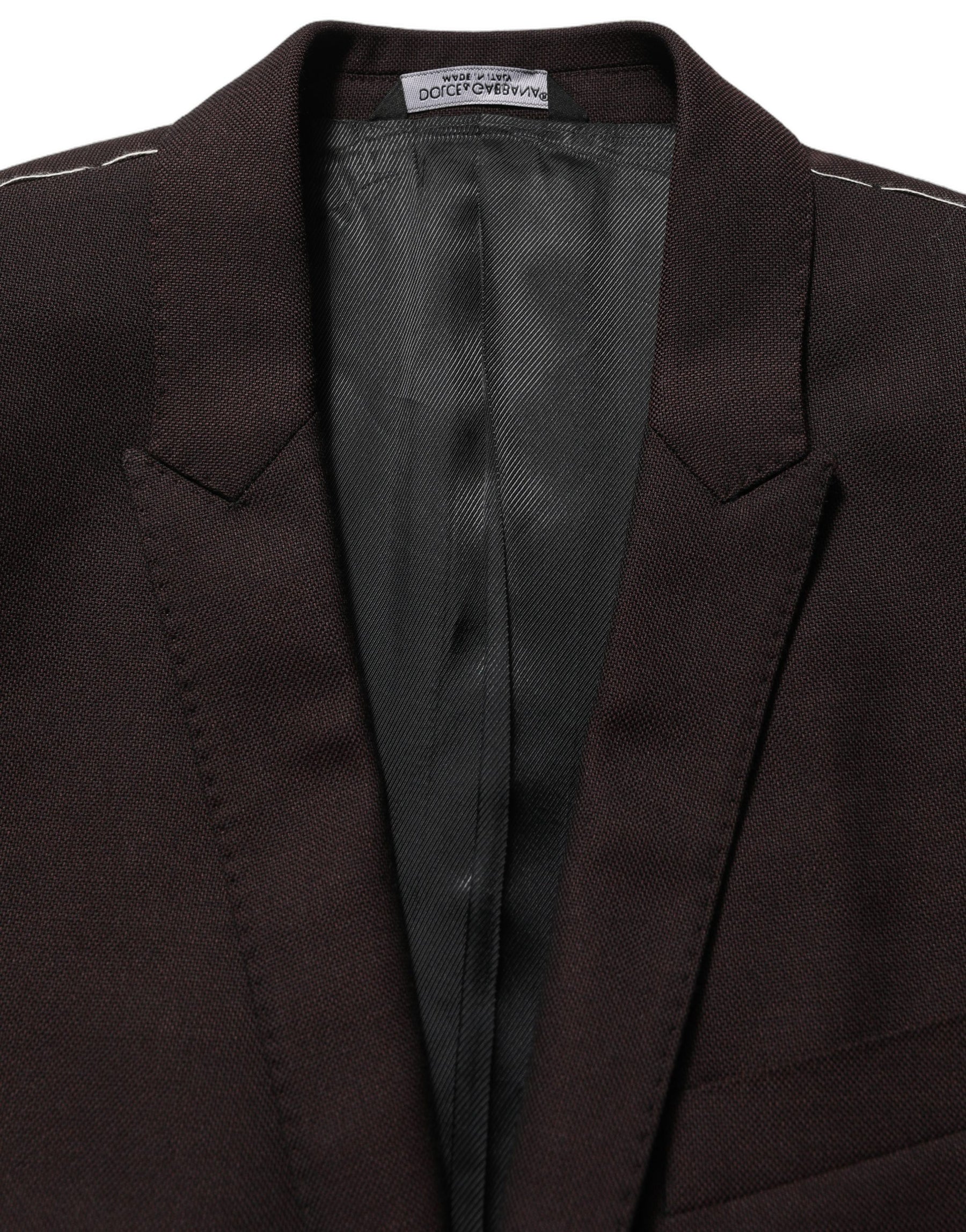 Dolce & Gabbana Brown Wool GOLD Single Breasted Men Jacket | Regal Royce