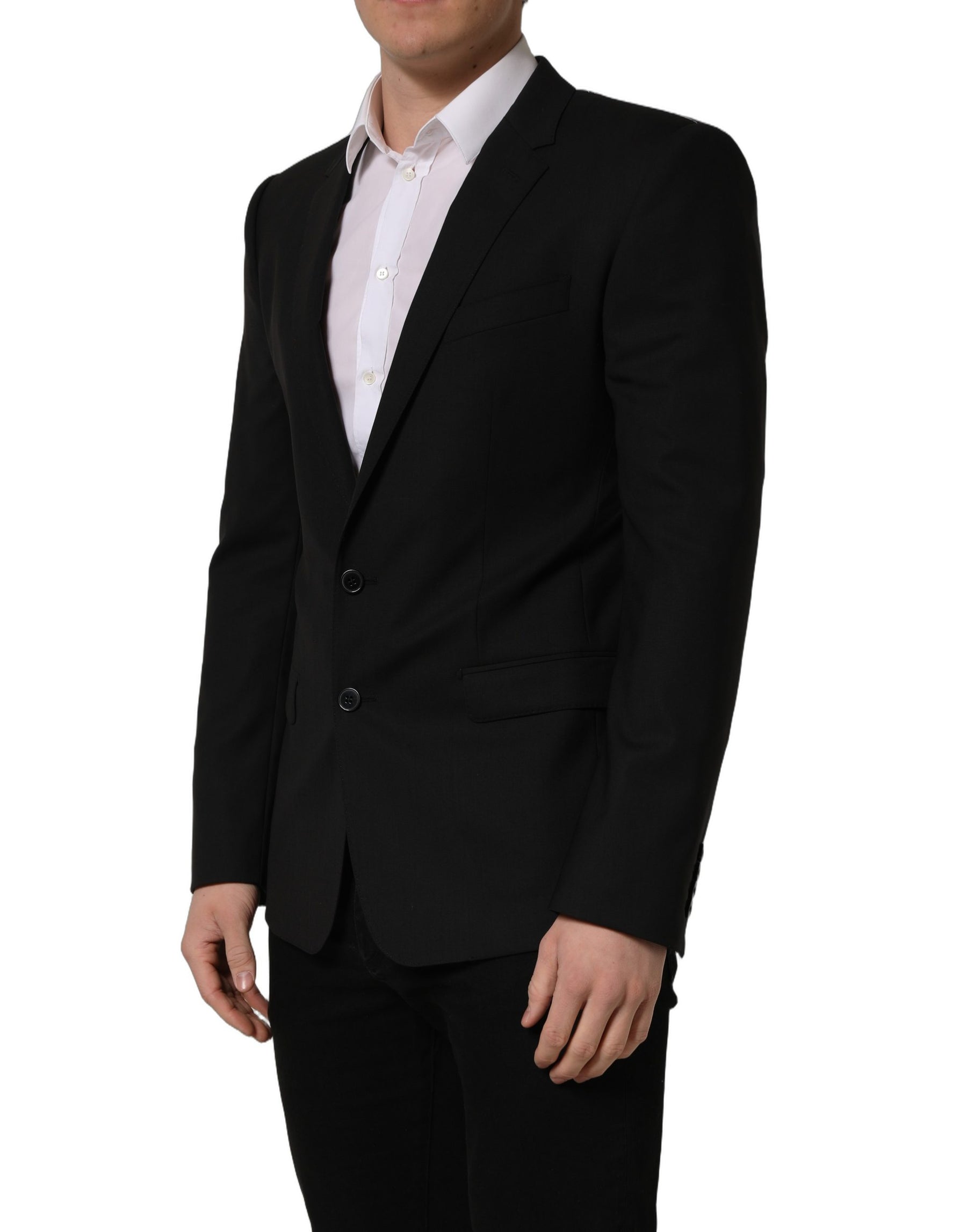 Dolce & Gabbana Black Wool Single Breasted Blazer Jacket | Regal Royce