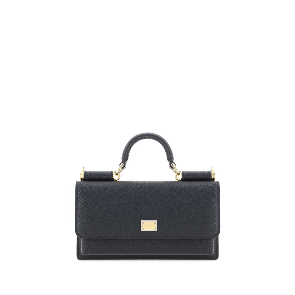 Dolce & Gabbana Black Calf Leather Bos Taurus Shoulder Bag | Regal Royce