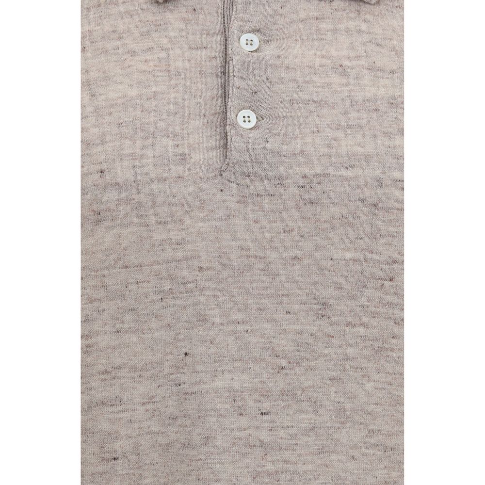 Brunello Cucinelli Beige Linen Polo Shirt | Regal Royce