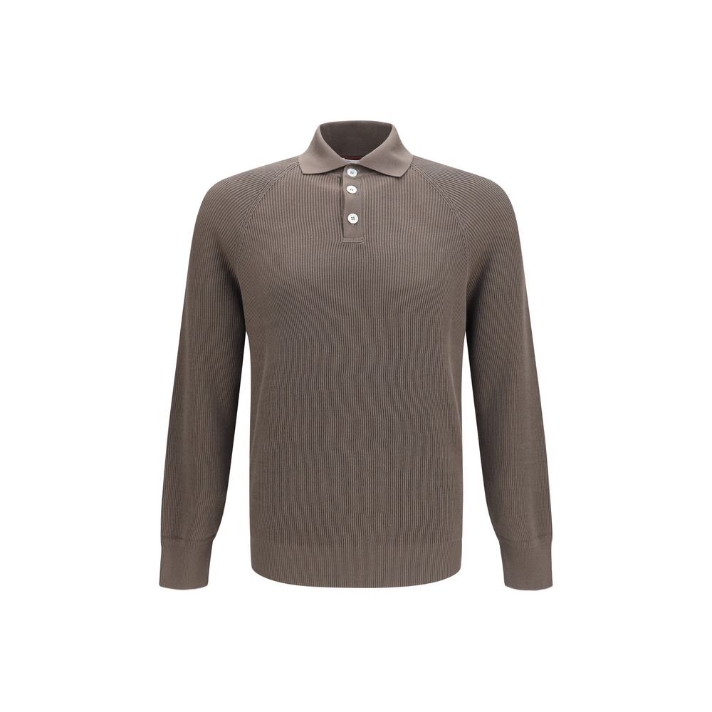 Brunello Cucinelli Brown Cotton Polo Shirt | Regal Royce
