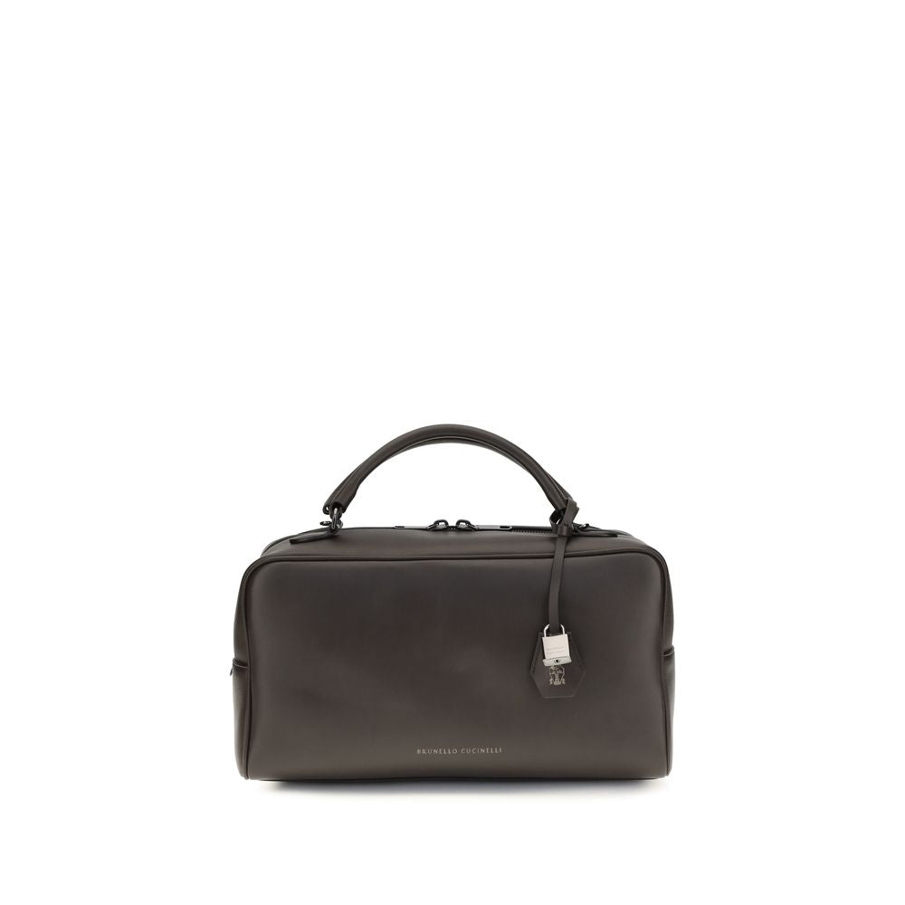 Brunello Cucinelli Brown Calf Leather Bos Taurus Handbag | Regal Royce