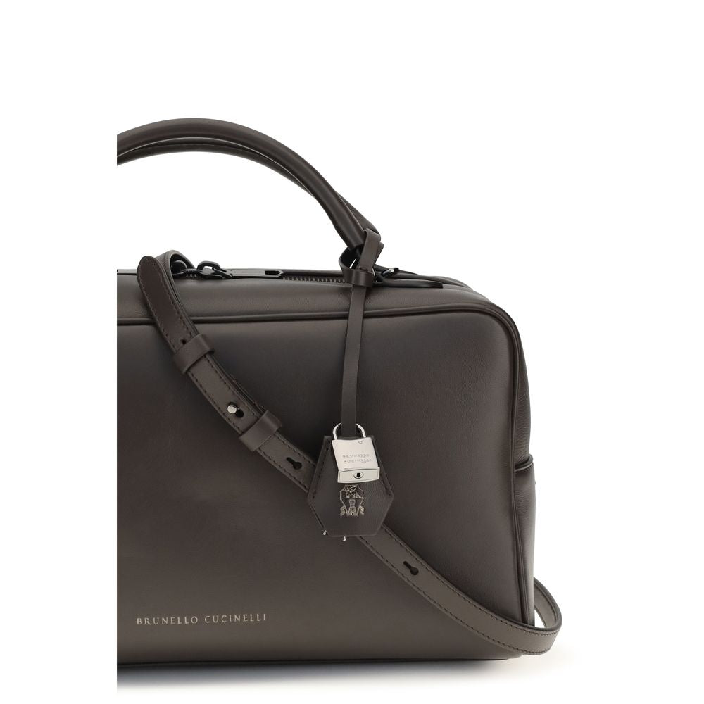 Brunello Cucinelli Brown Calf Leather Bos Taurus Handbag | Regal Royce
