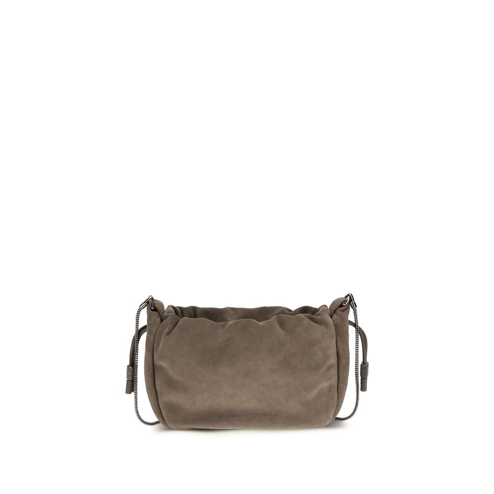 Brunello Cucinelli Brown Calf Leather Bos Taurus Shoulder Bag | Regal Royce