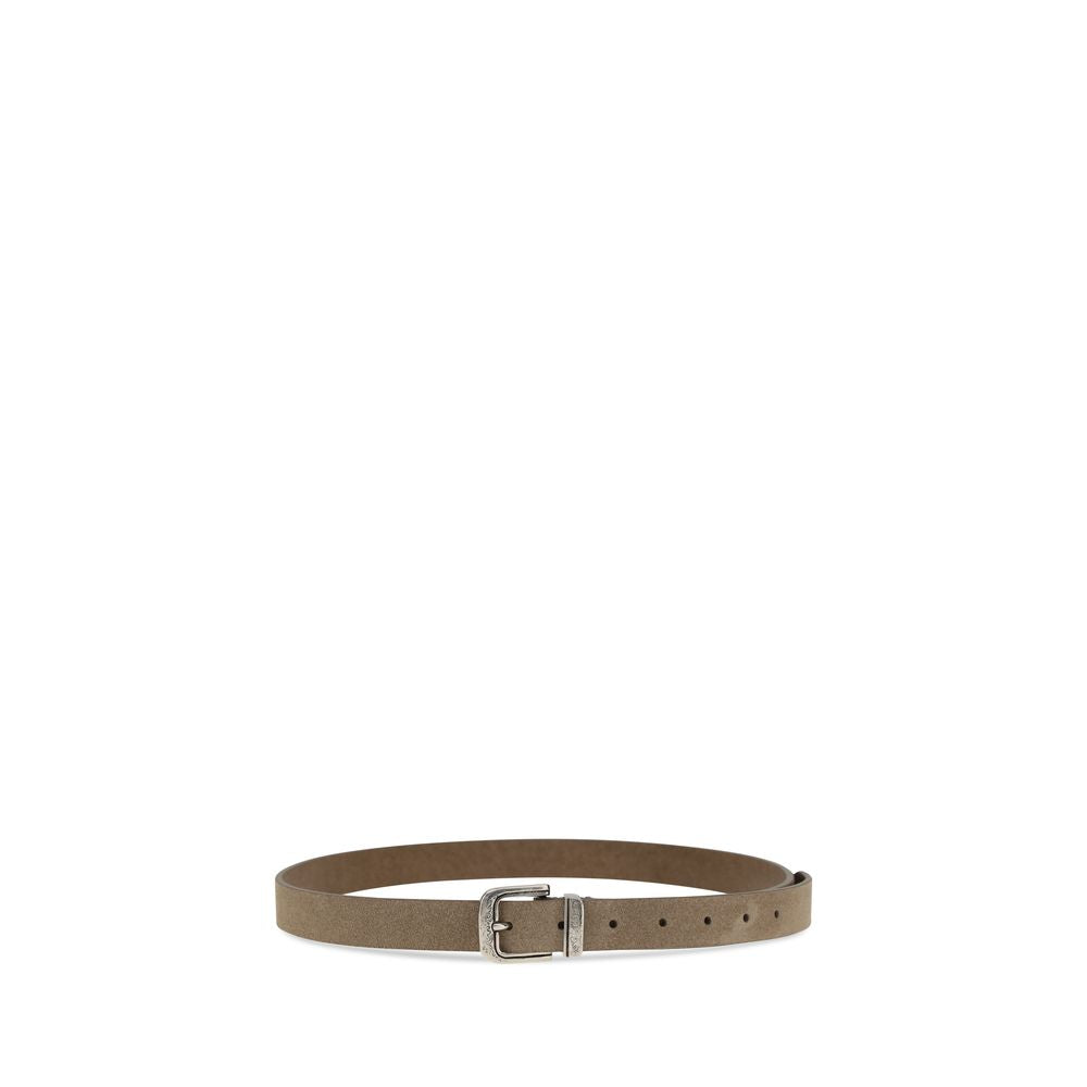 Brunello Cucinelli Beige Calf Leather Bos Taurus Thin Belt | Regal Royce