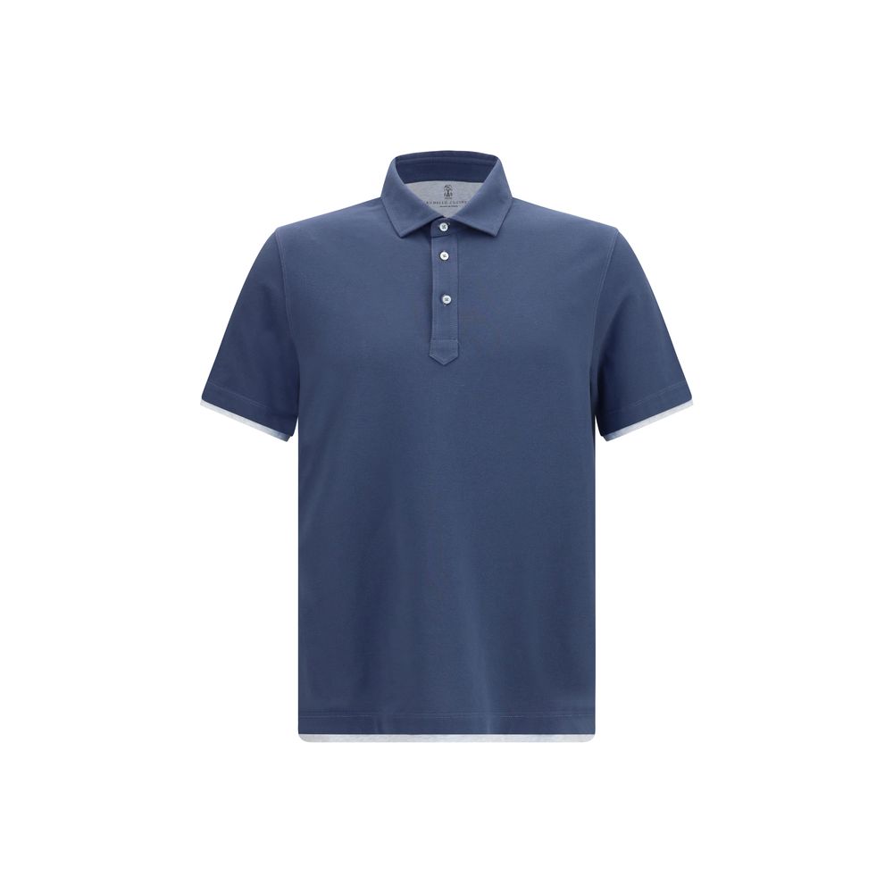 Brunello Cucinelli Blue Cotton Polo Shirt | Regal Royce
