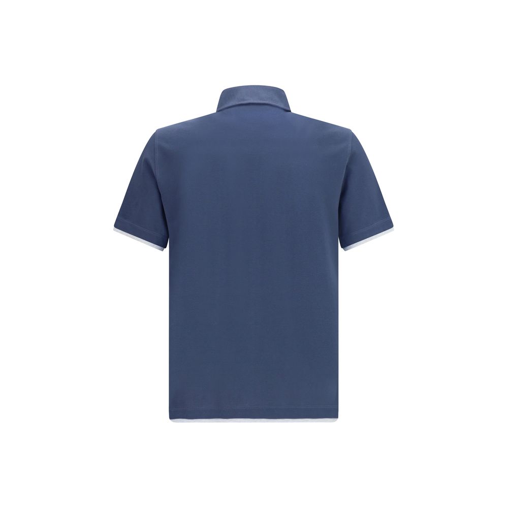 Brunello Cucinelli Blue Cotton Polo Shirt | Regal Royce