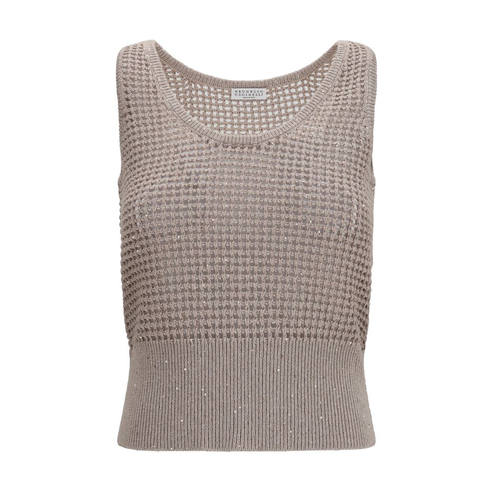 Brunello Cucinelli Beige Cotton Tank Tops | Regal Royce