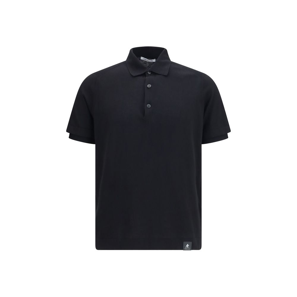 Premiata Black Cotton Polo Shirt | Regal Royce