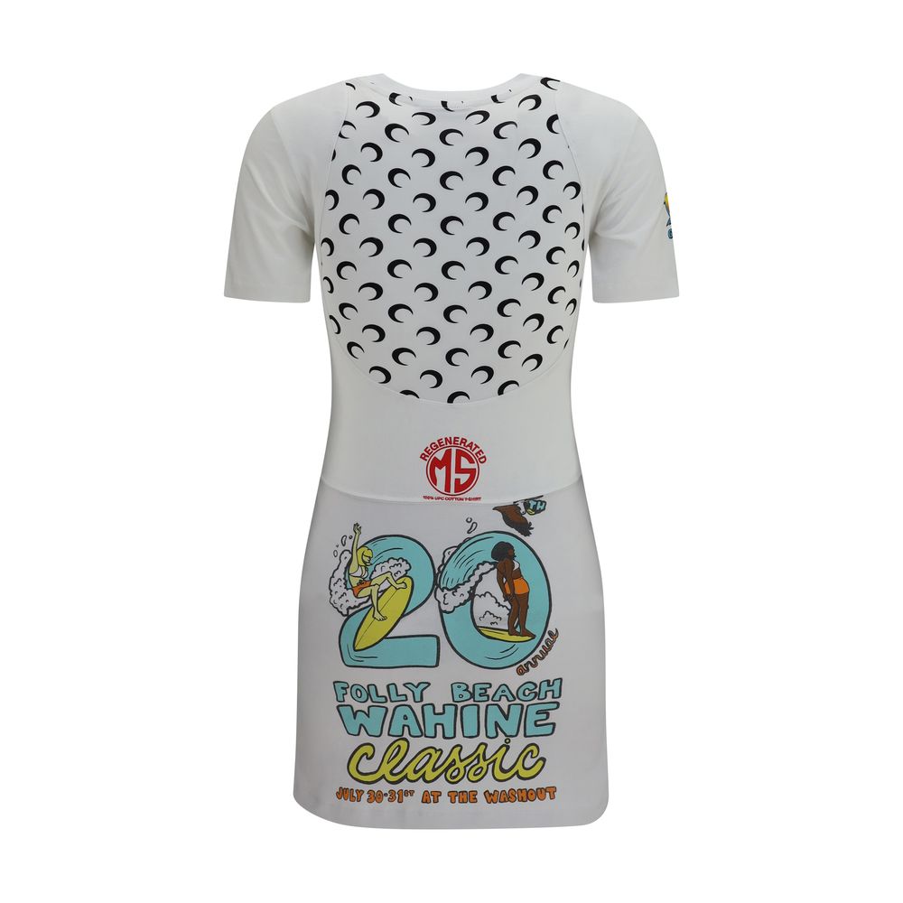 Marine Serre White Cotton Casual Dress | Regal Royce
