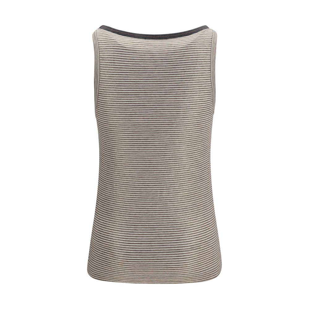 Brunello Cucinelli Beige Linen Tank Tops | Regal Royce