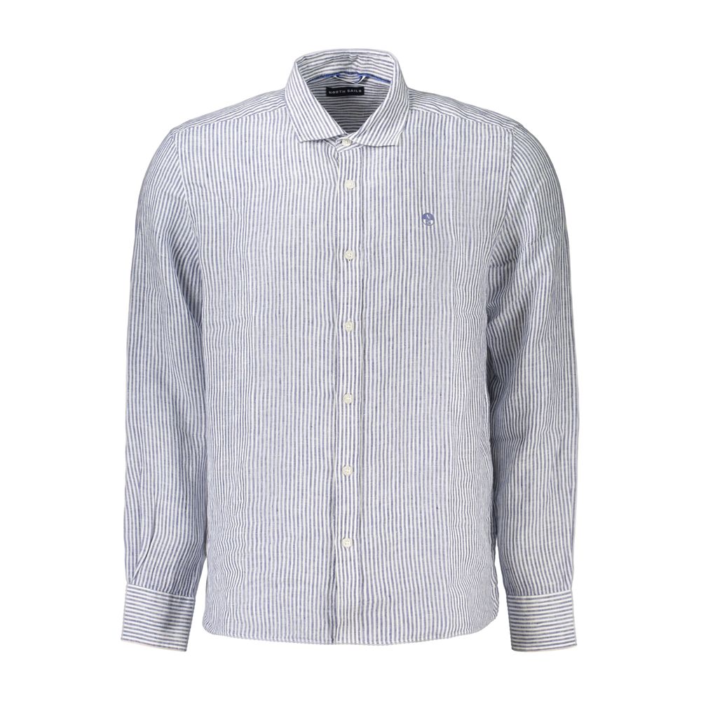 North Sails Blue Linen Men's Shirt | Regal Royce