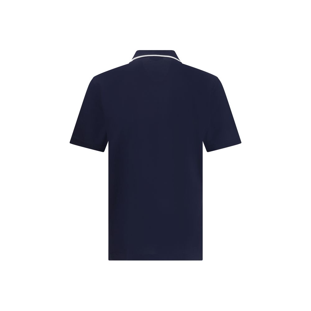 Ferragamo Blue Cotton Polo Shirt | Regal Royce