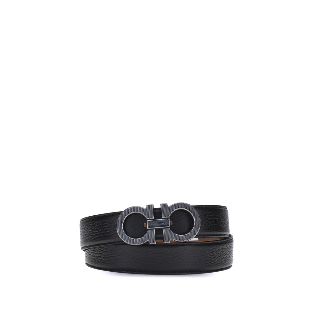 Ferragamo Black Calf Leather Bos Taurus Regular Belt | Regal Royce