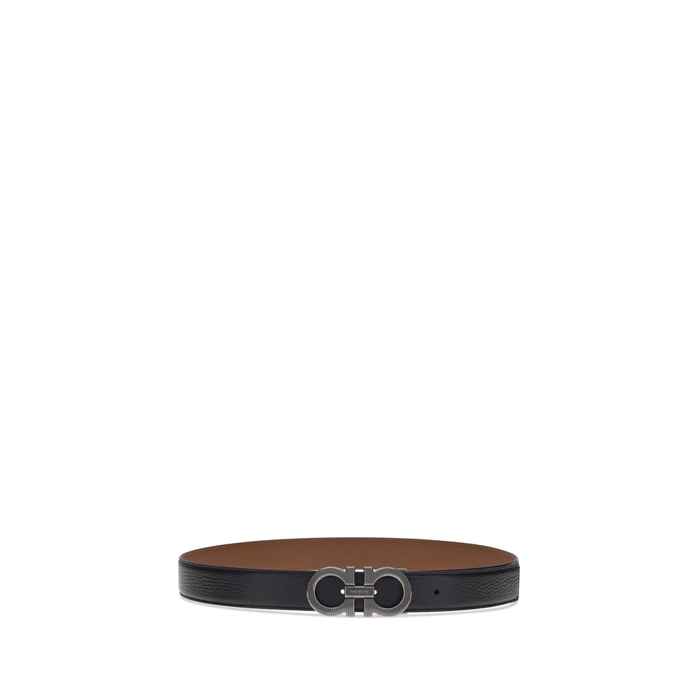 Ferragamo Black Calf Leather Bos Taurus Regular Belt | Regal Royce