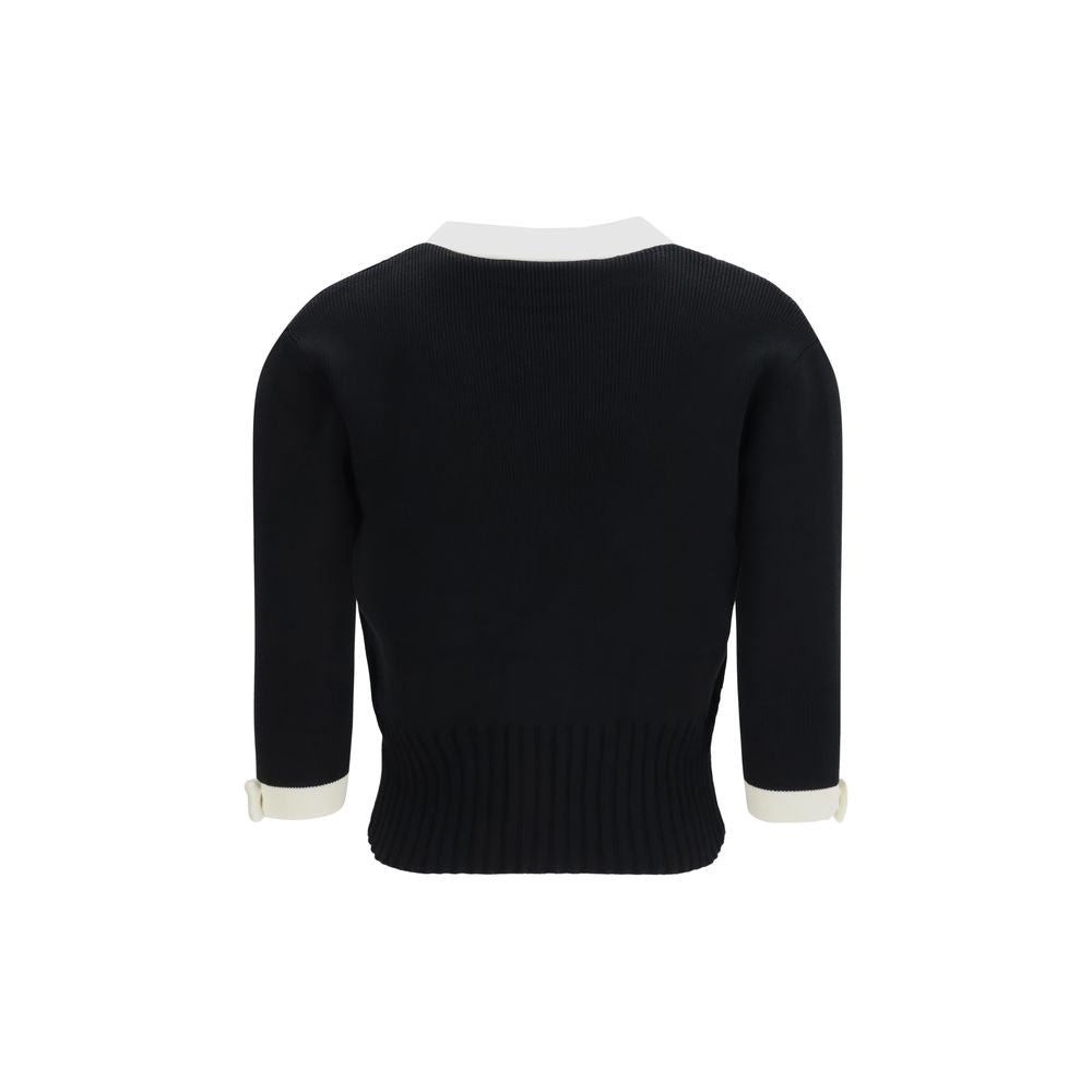 Valentino Black Cotton Cardigan | Regal Royce