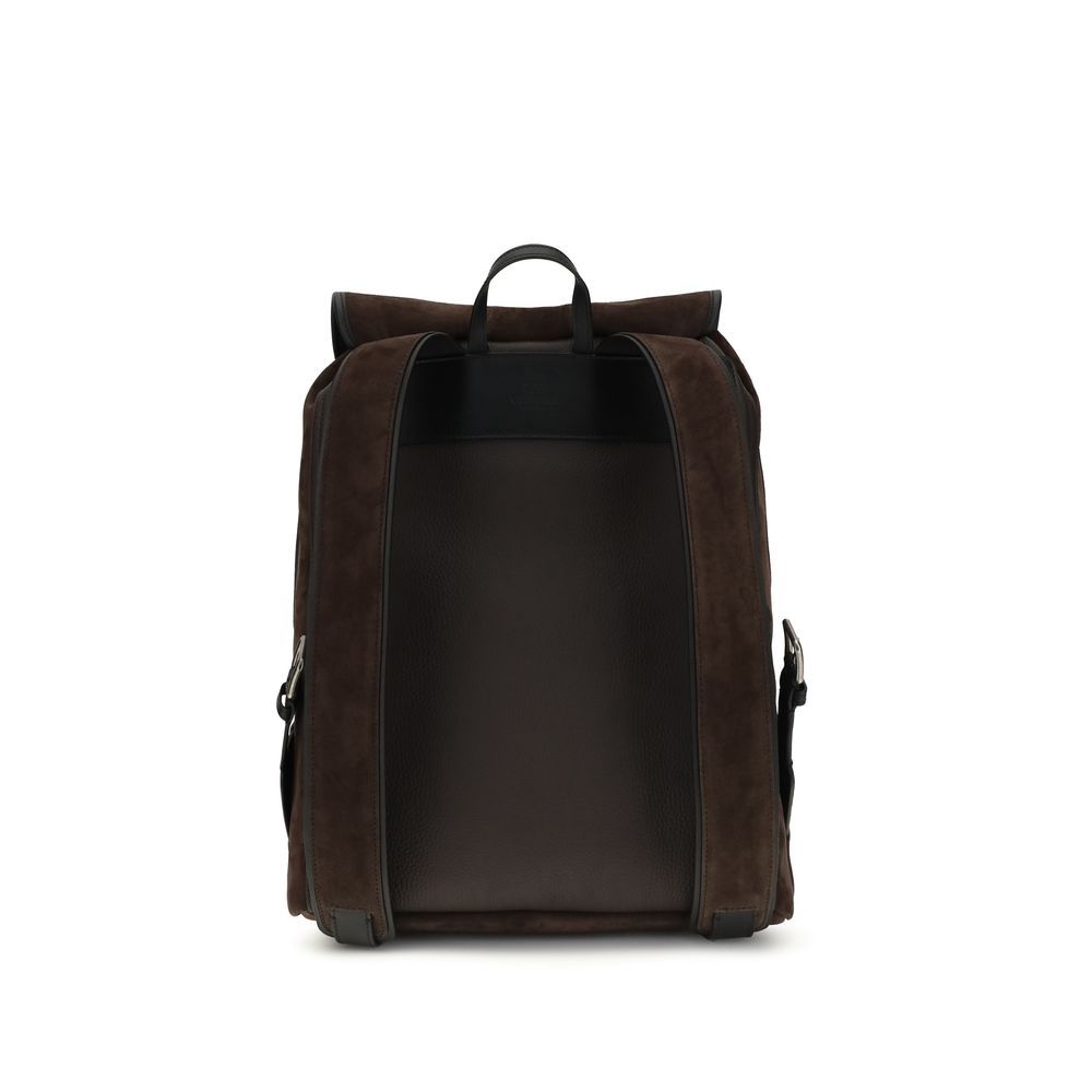 Valentino Garavani Brown Calf Leather Bos Taurus Backpack | Regal Royce