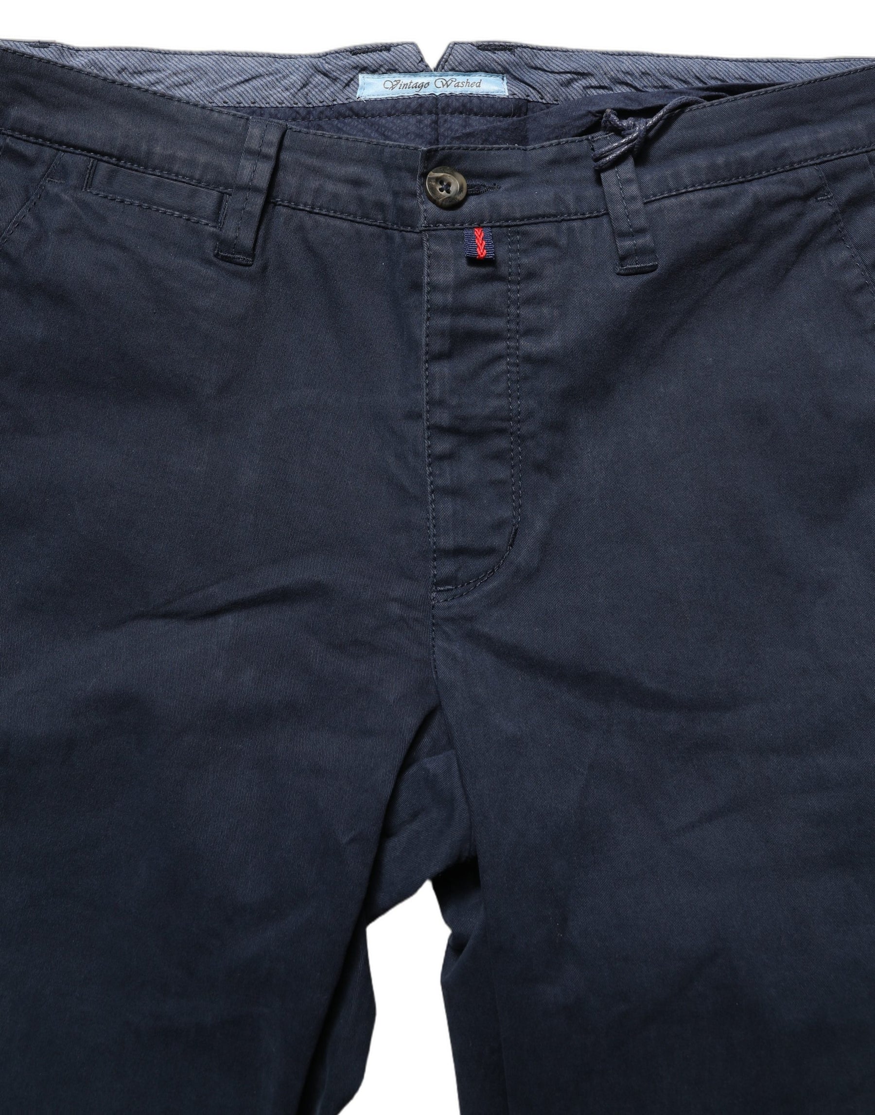 Domenico Tagliente Navy Blue Skinny Chino Mid Waist Men Pants | Regal Royce