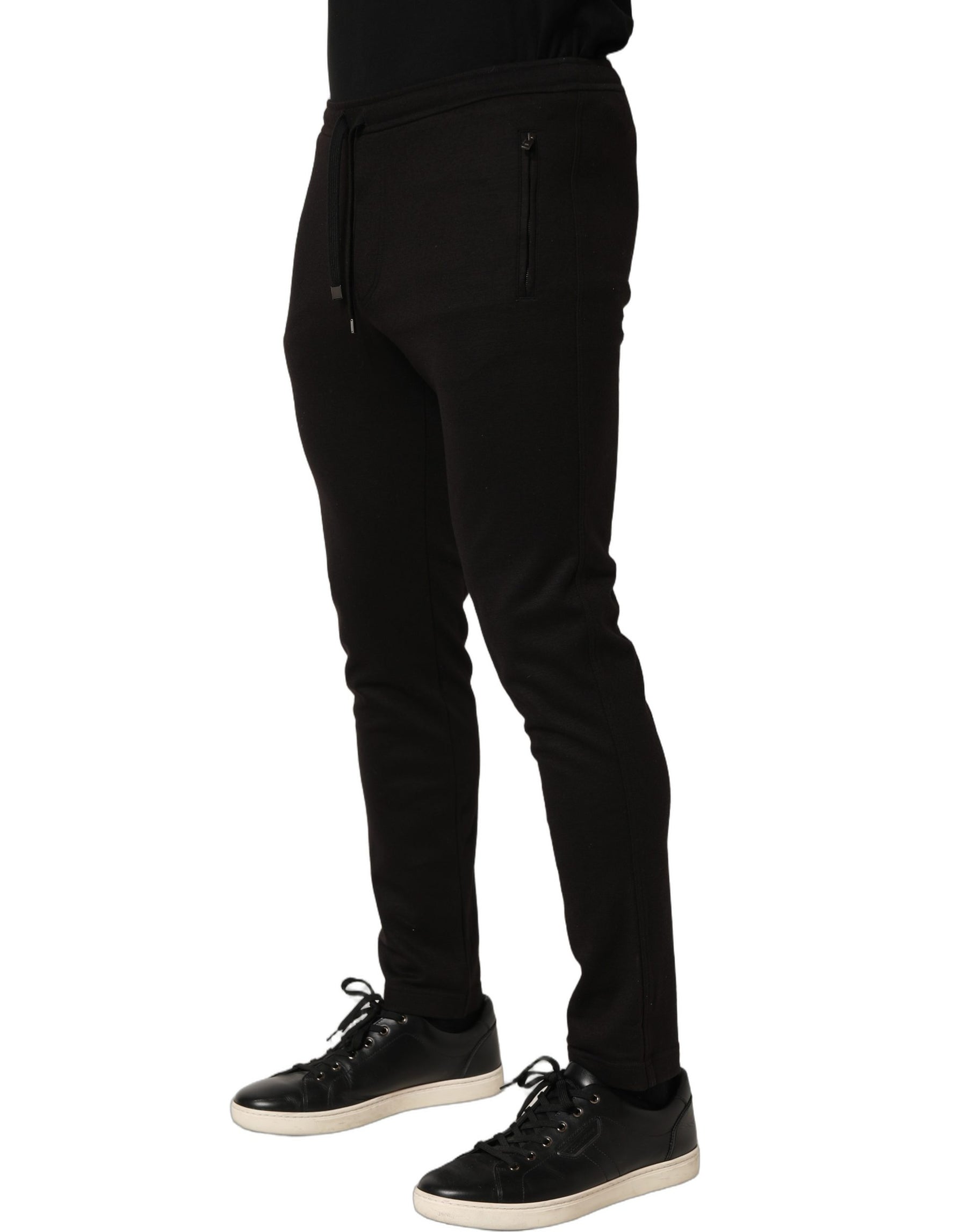 Dolce & Gabbana Black Wool Jogger Men Sweatpants Trouser Pants | Regal Royce