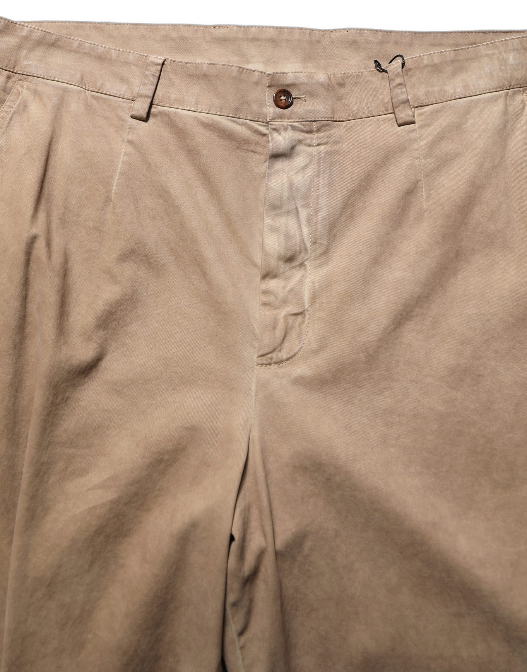Dolce & Gabbana Beige Cotton Straight Leg Men Trouser Pants | Regal Royce