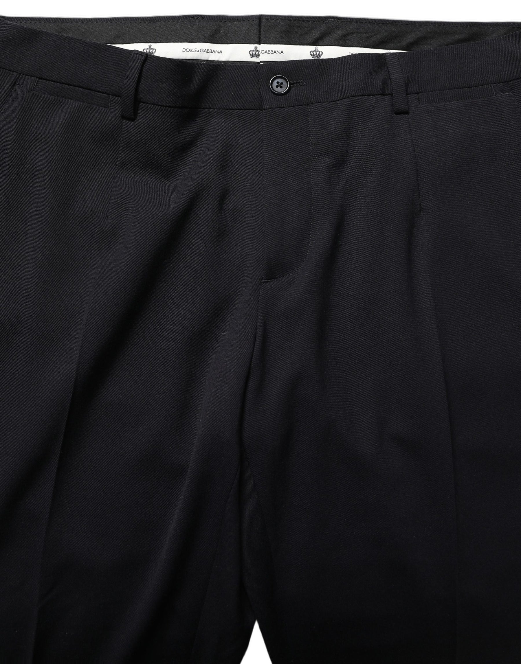 Dolce & Gabbana Black Wool Tapered Leg Dress Trouser Pants | Regal Royce