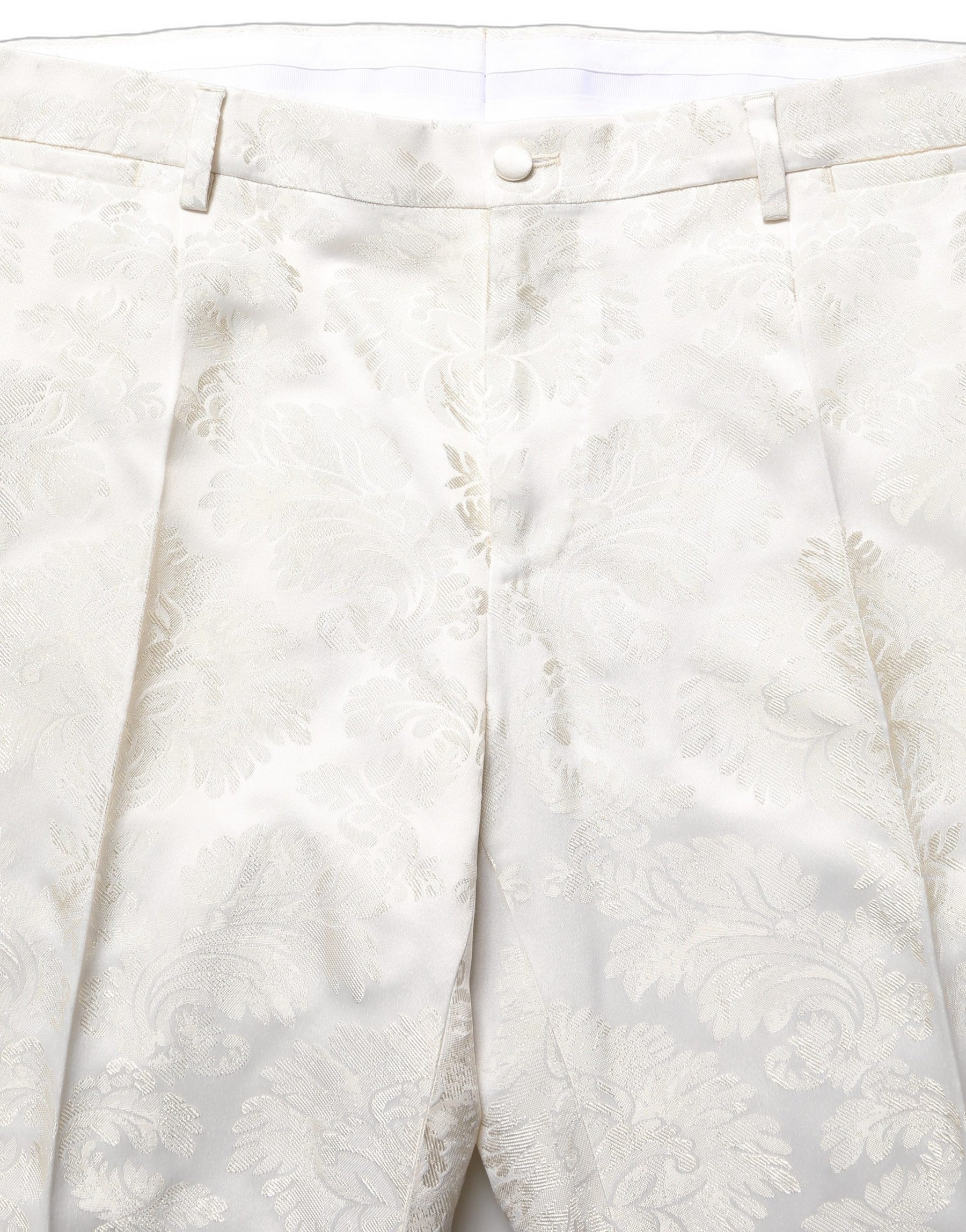Dolce & Gabbana White Floral Men Dress Formal Trouser Pants | Regal Royce