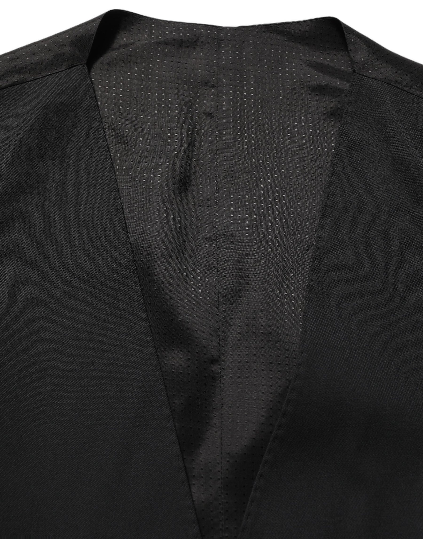 Dolce & Gabbana Black Single Breasted Men Waistcoat Vest | Regal Royce
