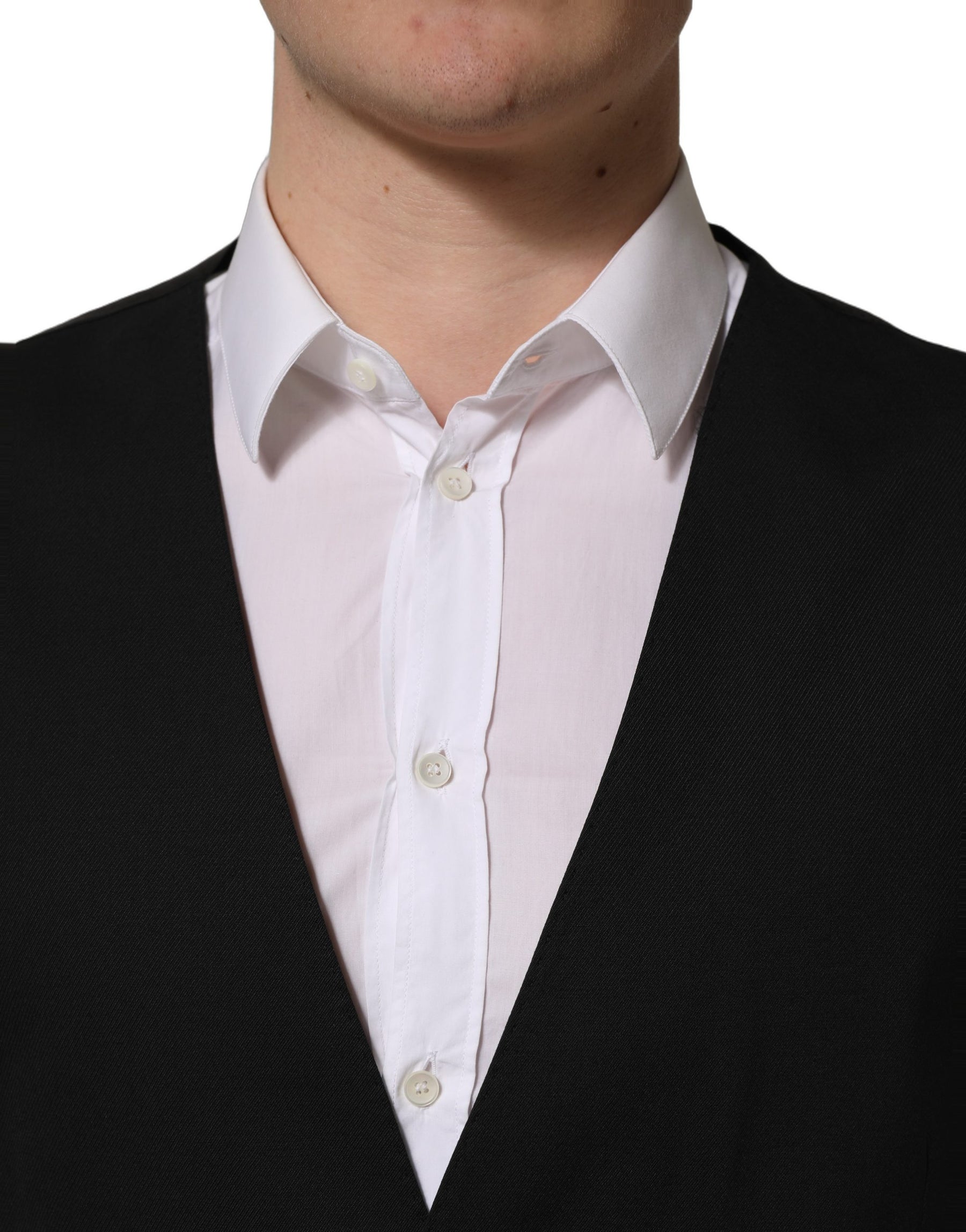 Dolce & Gabbana Black Single Breasted Men Waistcoat Vest | Regal Royce
