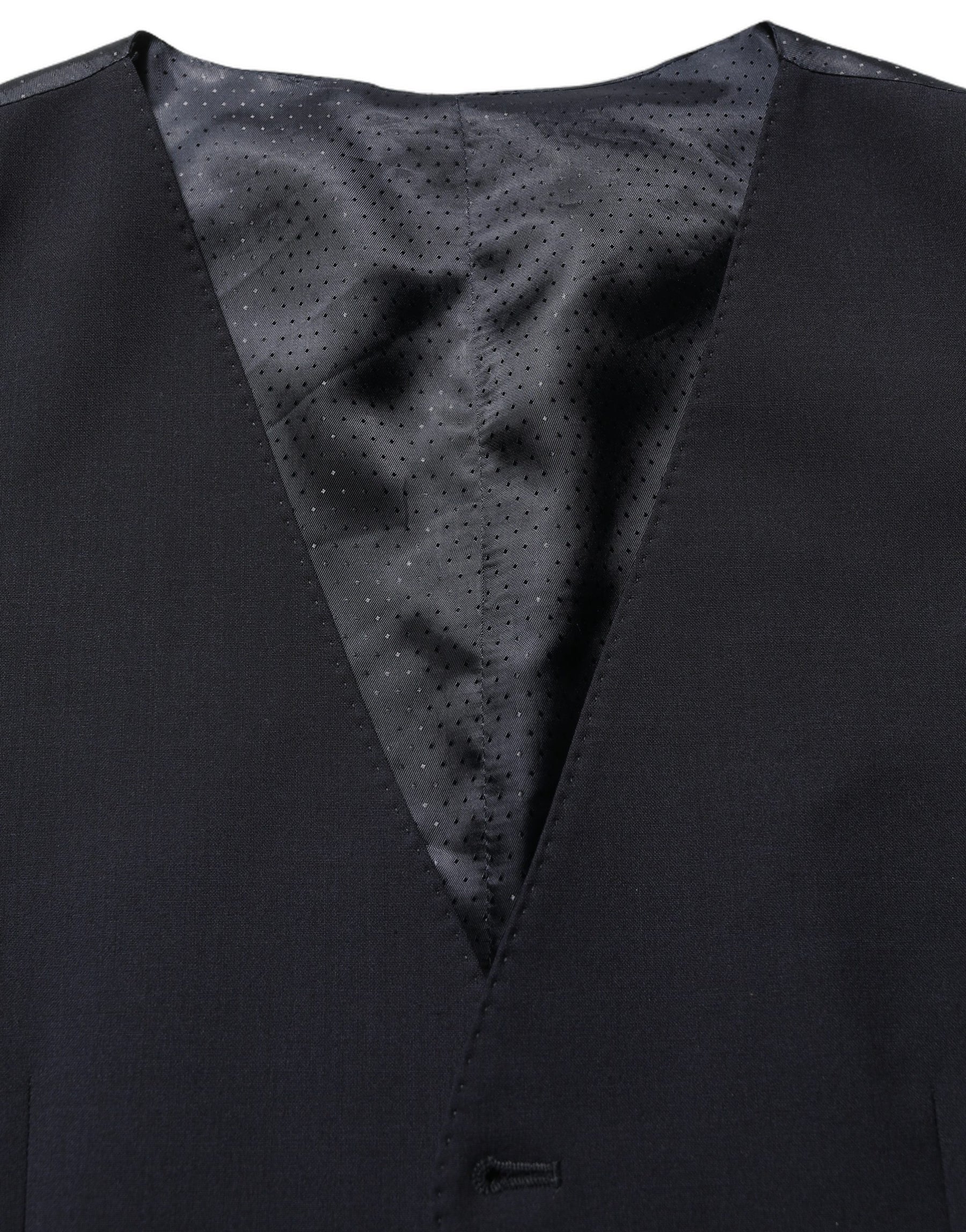 Dolce & Gabbana Black Wool Single Breasted Waistcoat Vest | Regal Royce